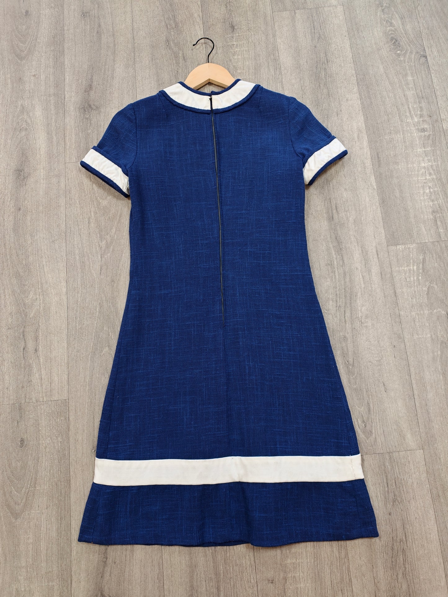 1960s blue & white dress - XS/S/6/8