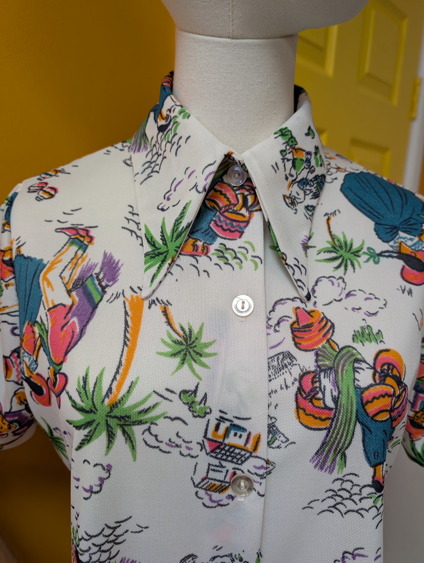 1970s novelty Mexican print shirt - M