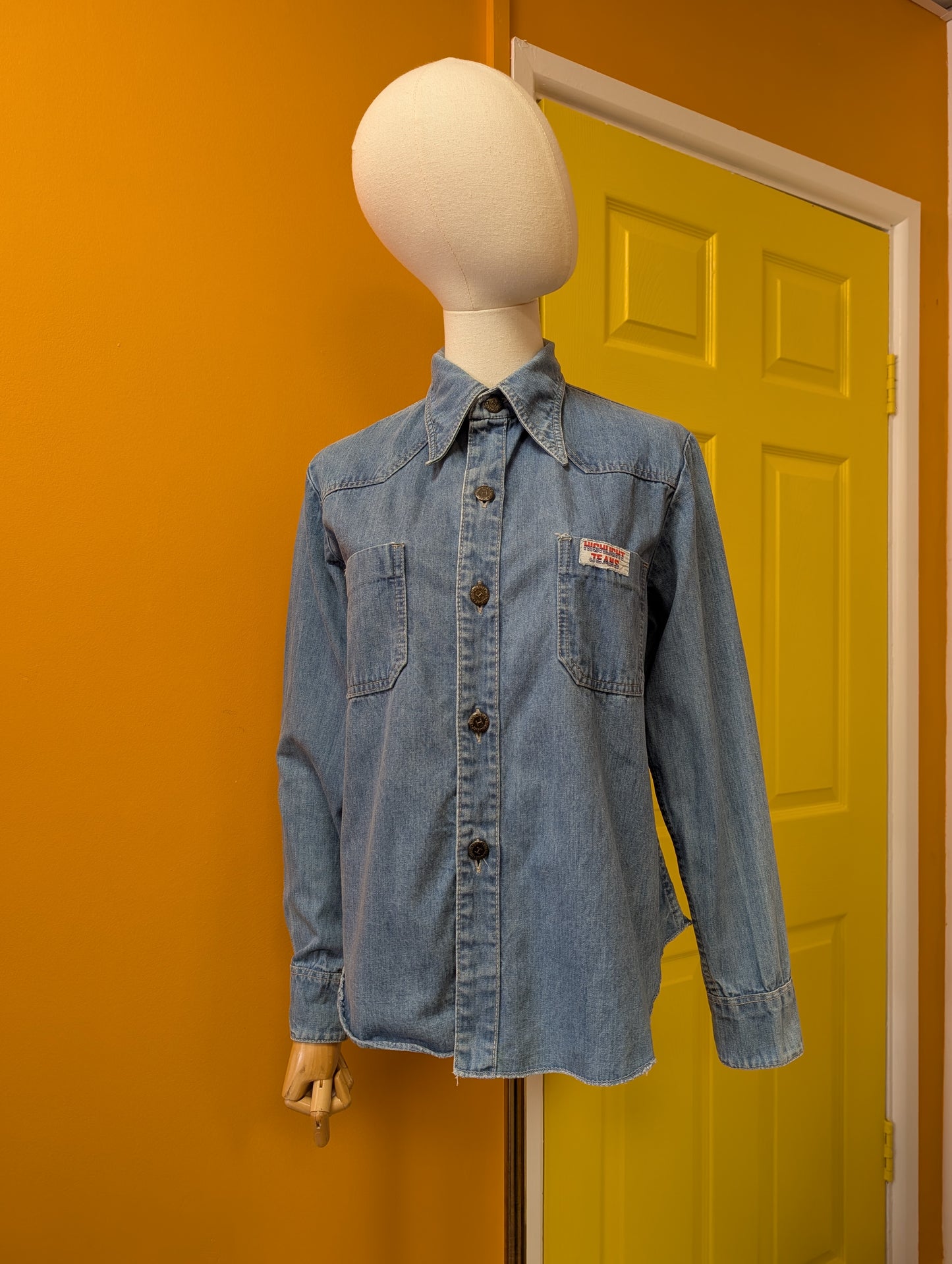1970s Highlight Jeans denim shirt - M