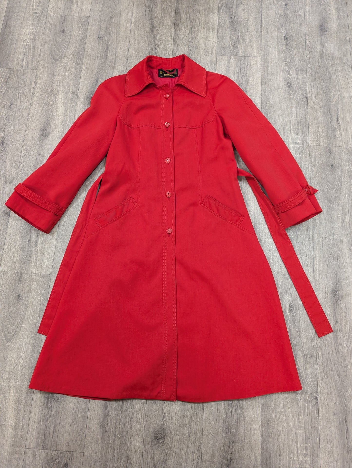 1970s St Michael red belted coat - S/M