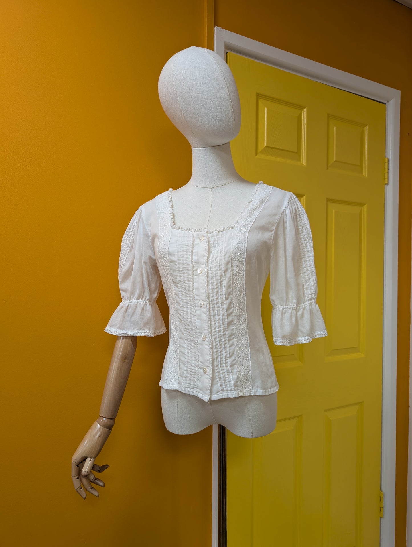 80s/90s Laura Ashley white blouse - XS/S