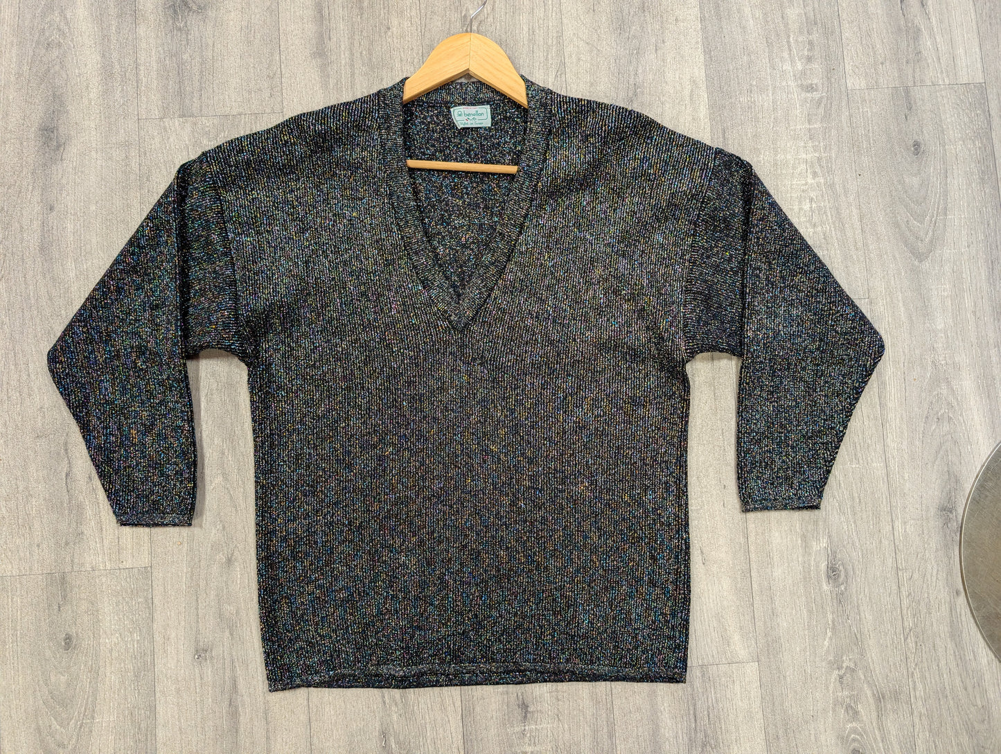1980s Benetton sparkly wool blend jumper - M