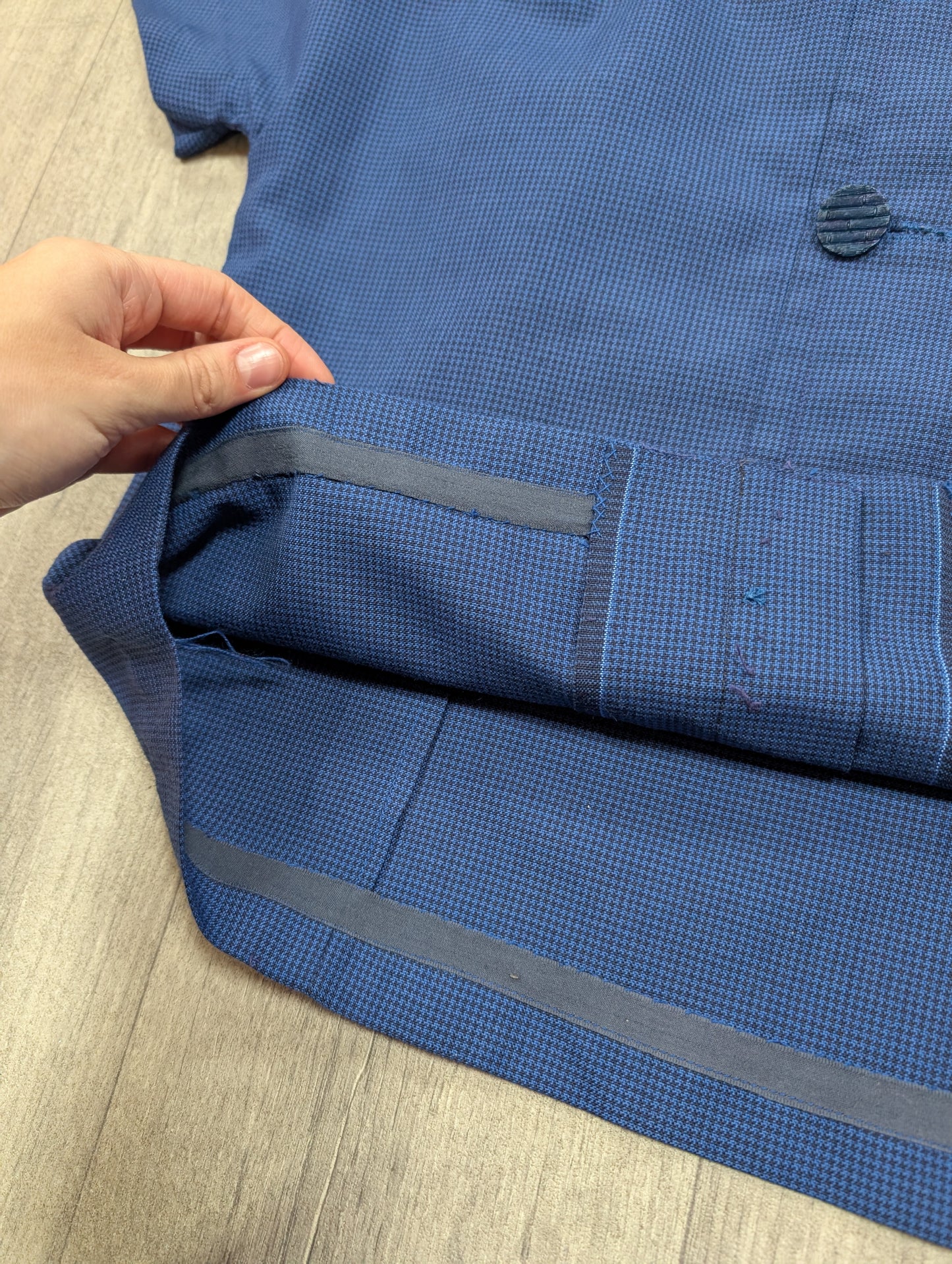 1960s blue check three piece suit - S/8