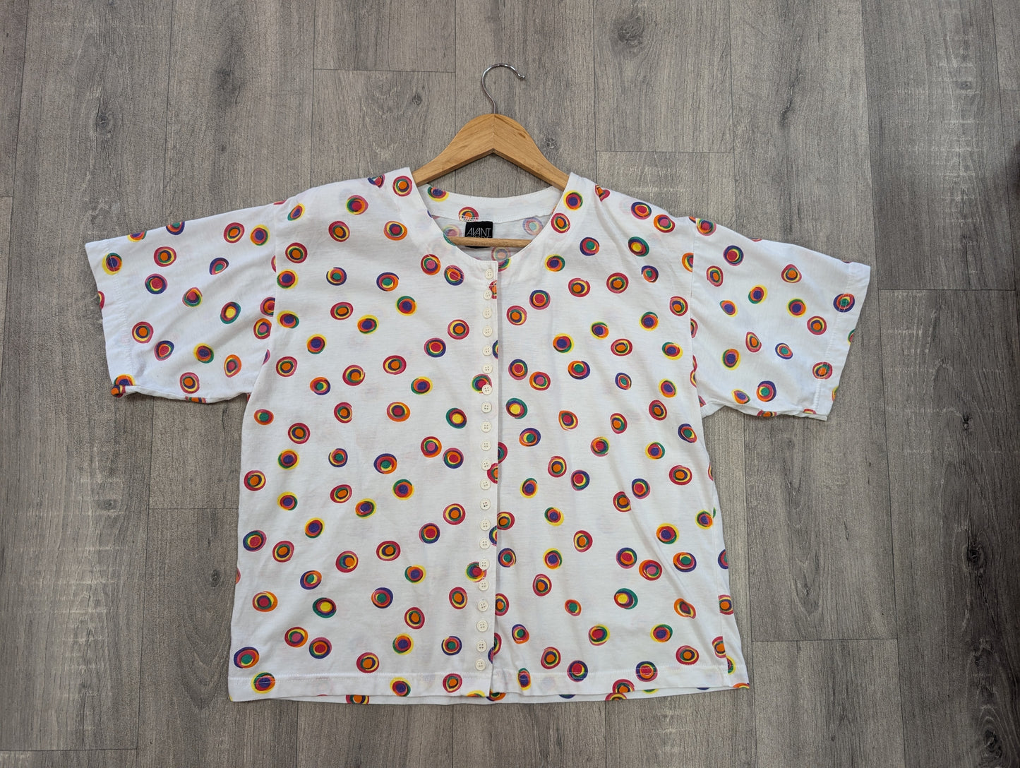 80s/90s Avant Garde rainbow print top