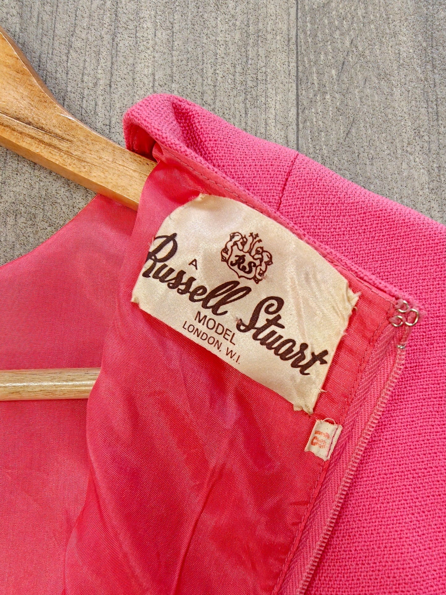 1960s Russell Stuart pink wool dress - M/L/14/16