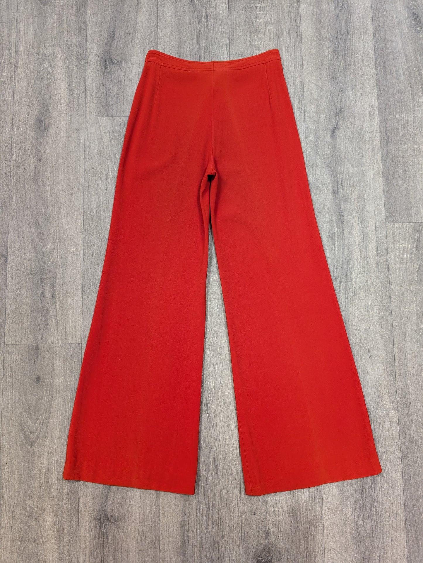 60s/70s Louis London red crepe flares - 23"/24" waist