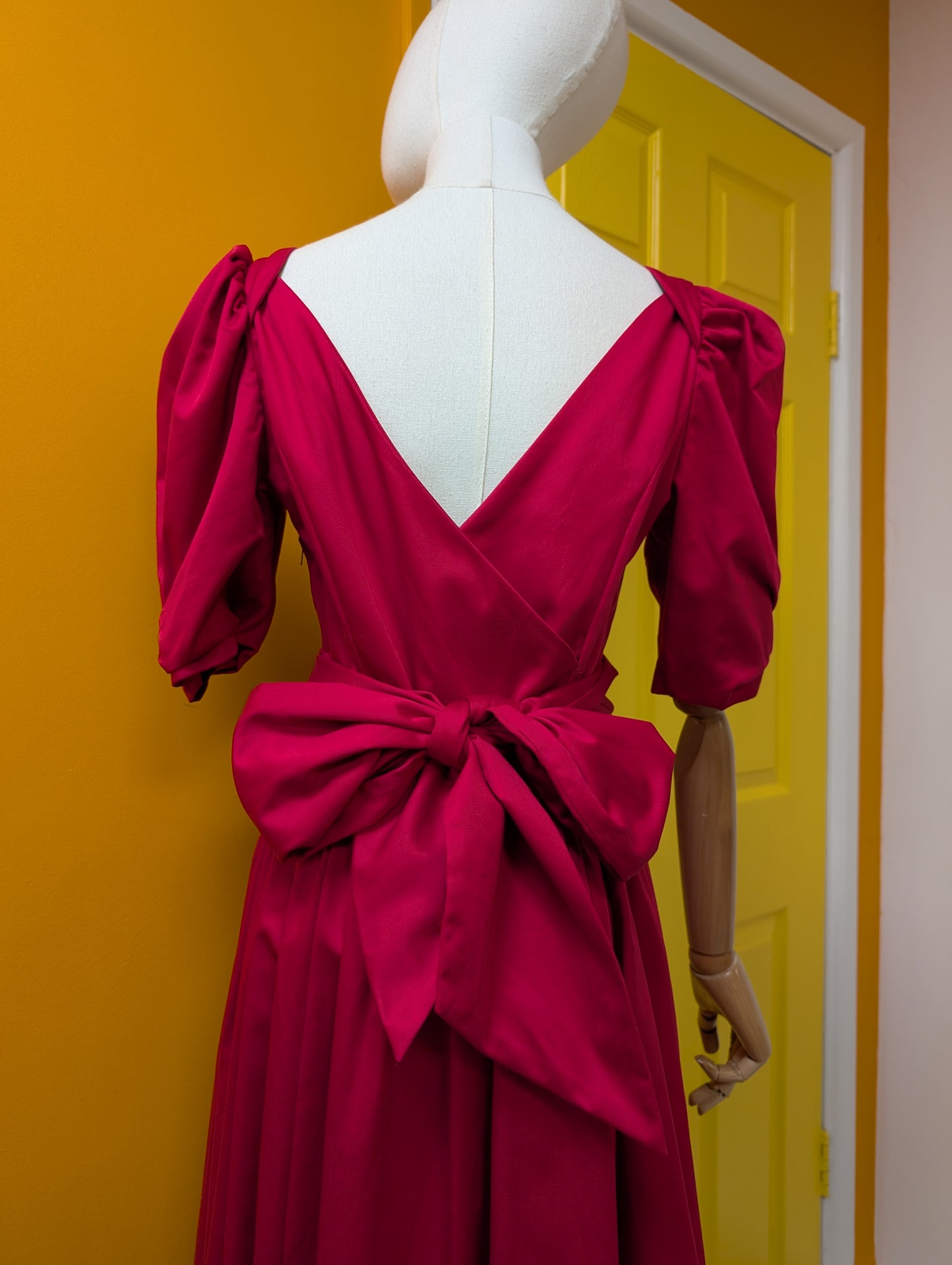 1980s Laura Ashley pink dress with belt - S/10