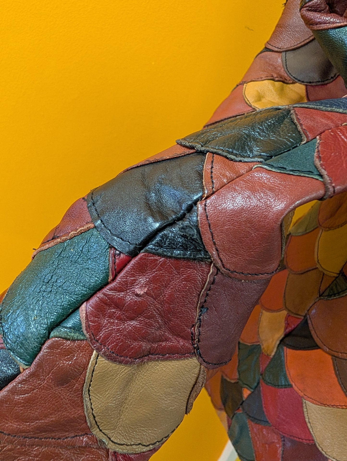 Epic 1970s fish scale leather jacket