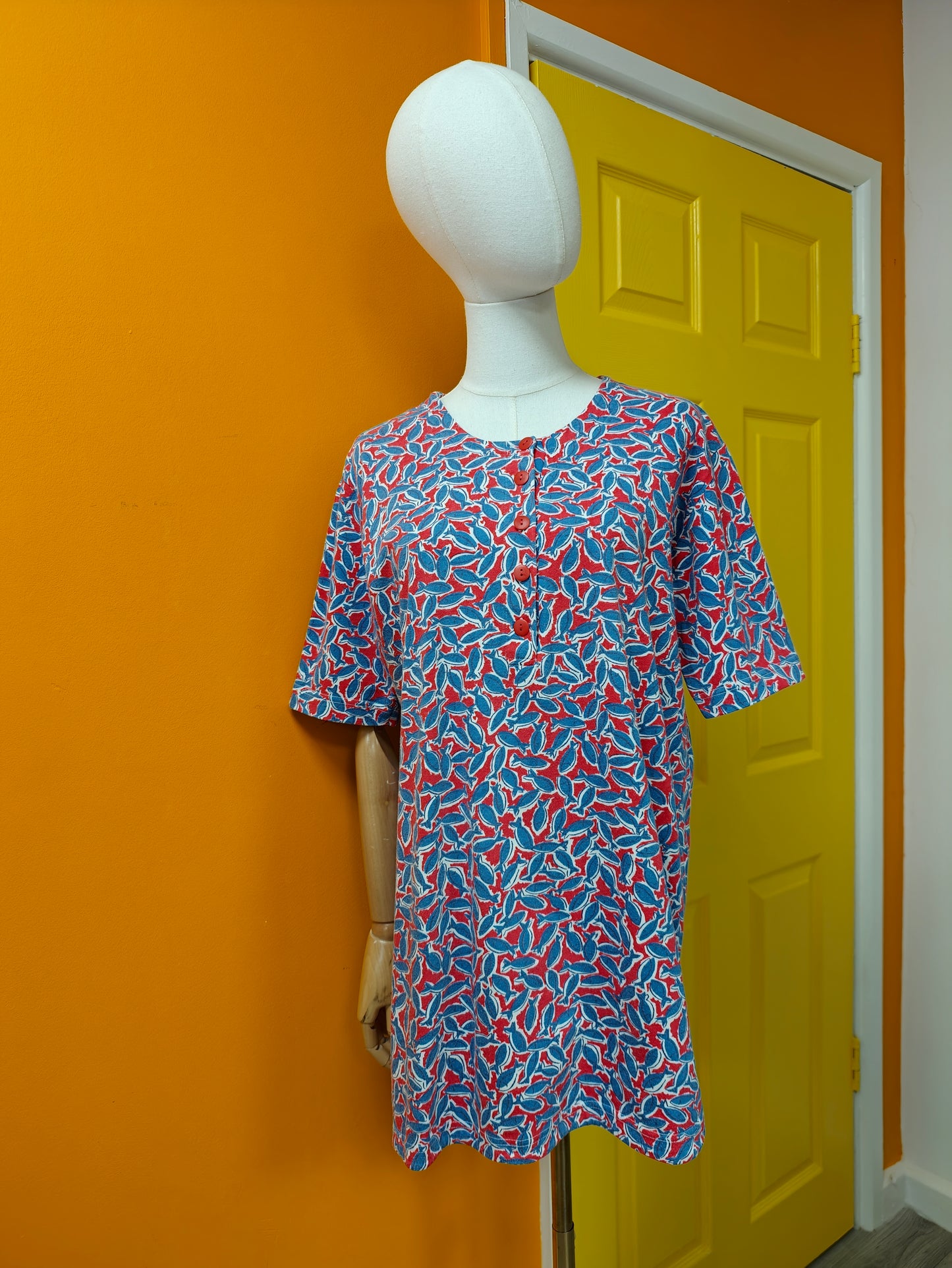 1990s Laura Ashley fish print cotton top - M