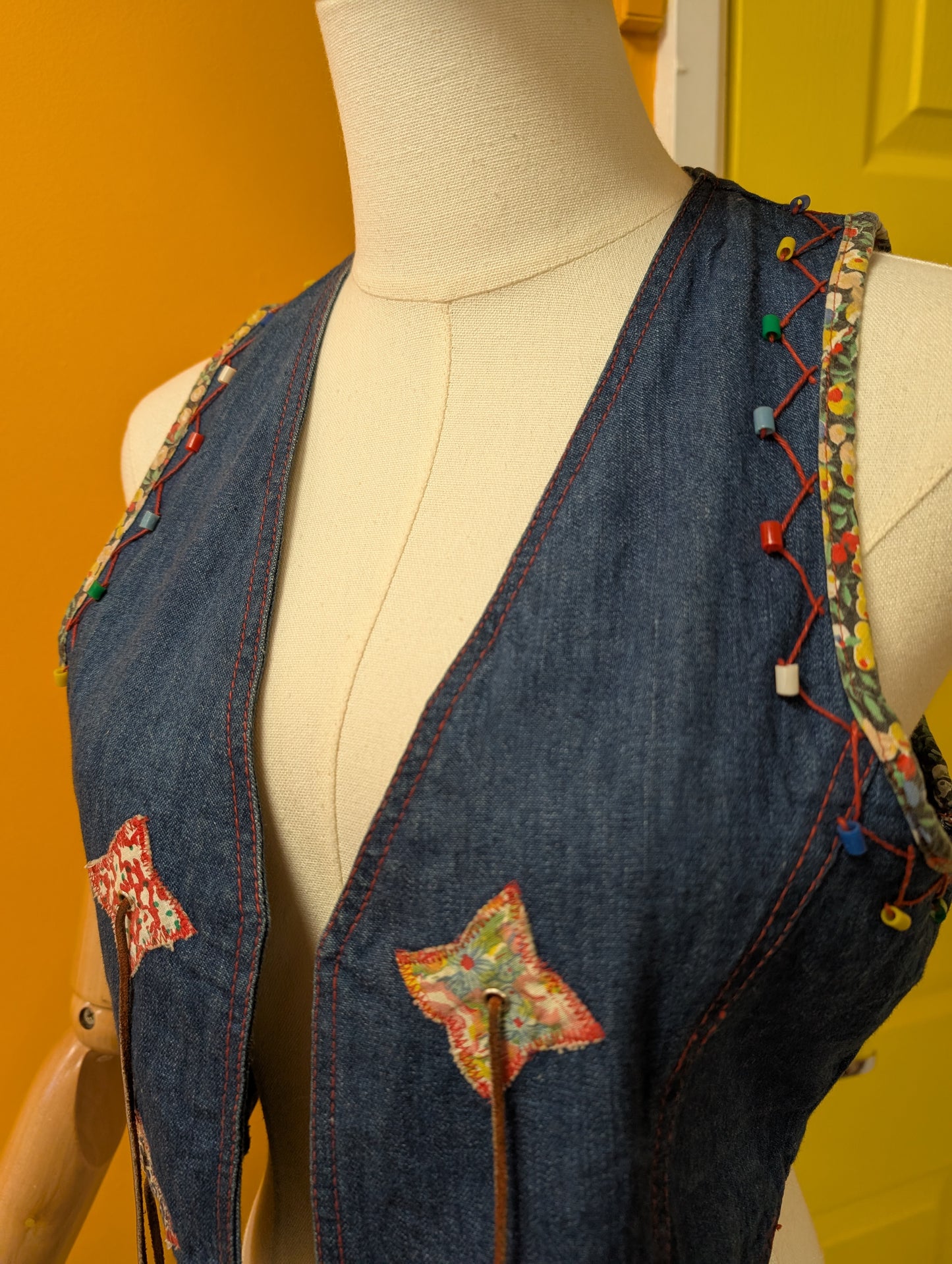 1970s Jump Jeans denim waistcoat - XS