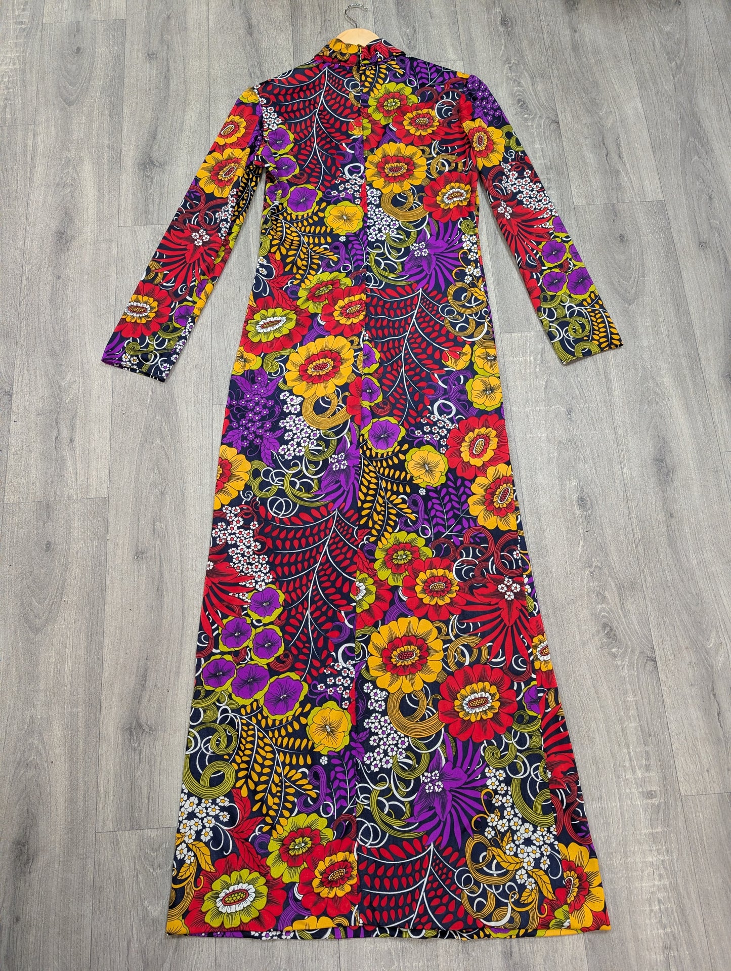 60s/70s psychedelic maxi dress - M/12/14