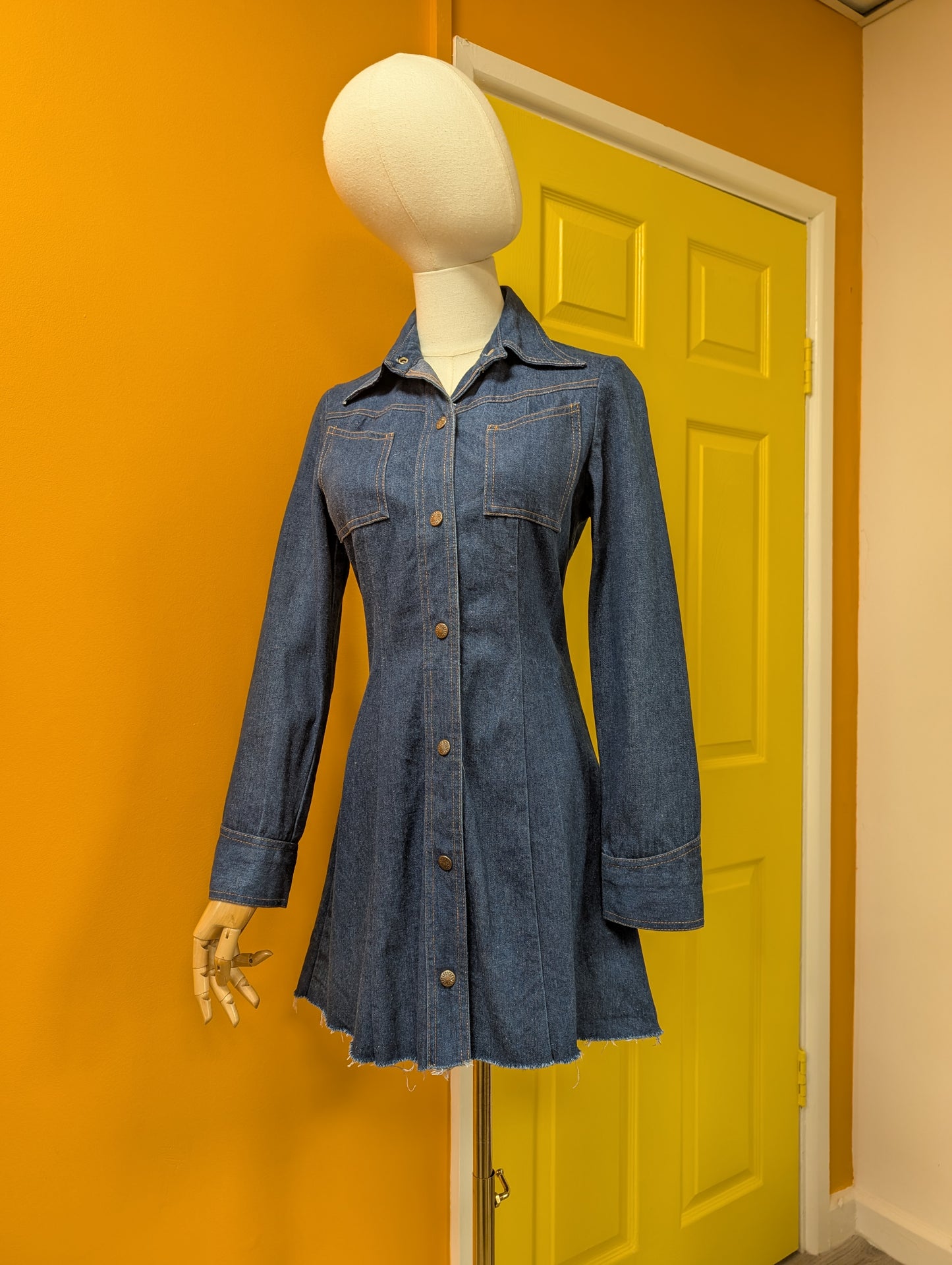 1970s denim mini dress - XS/6