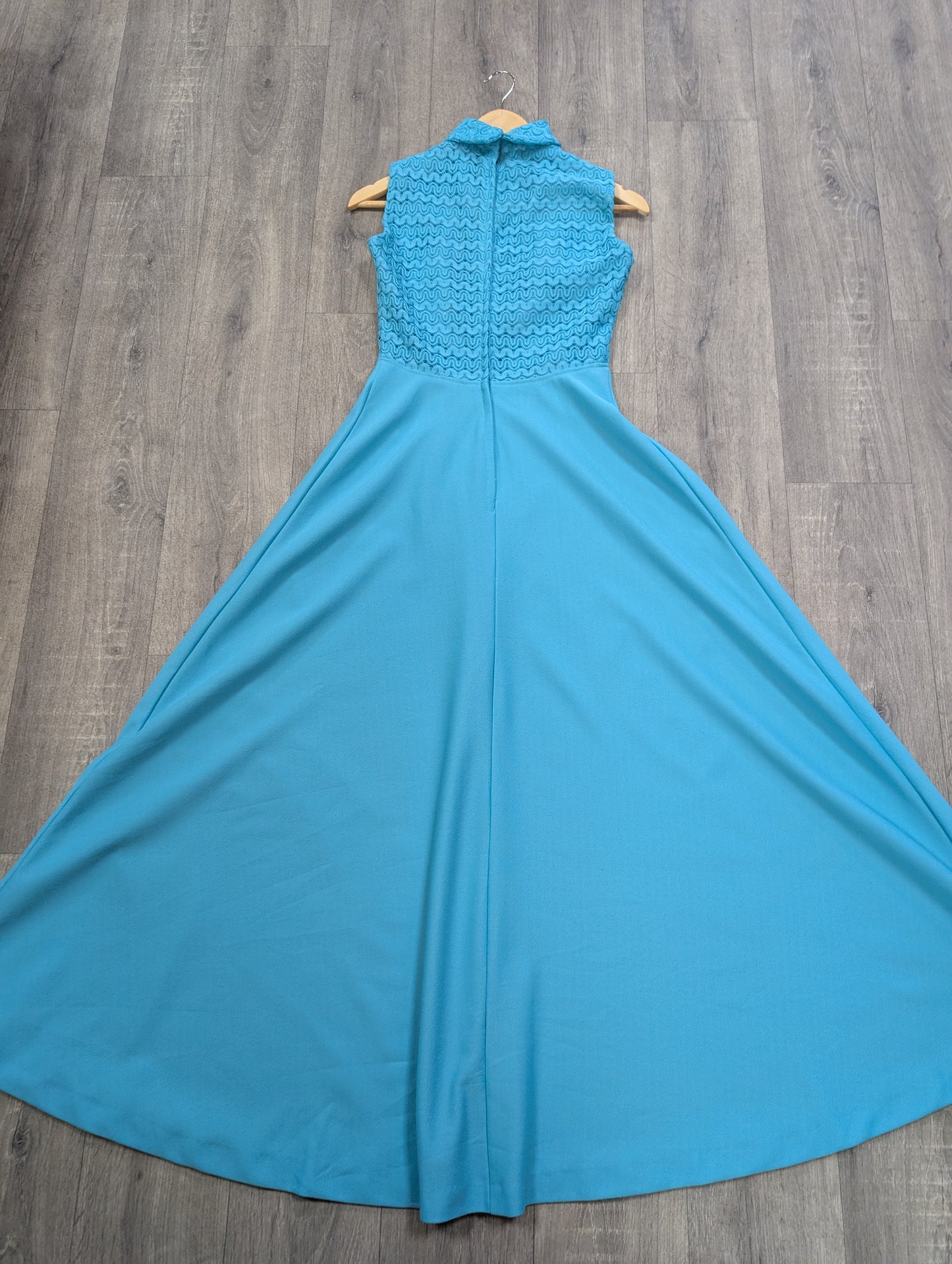 1970s turquoise maxi dress - XS/S/6/8