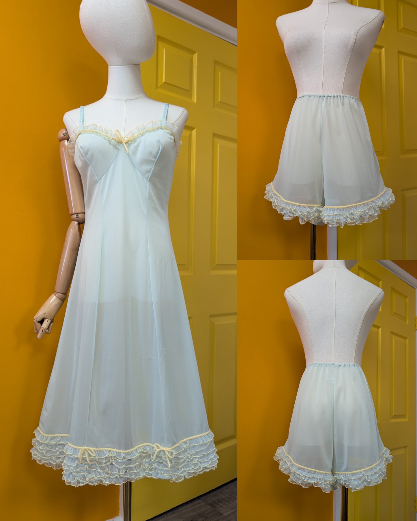 1960s Kayser Bondor nylon jersey nightdress & matching pants - XS/S