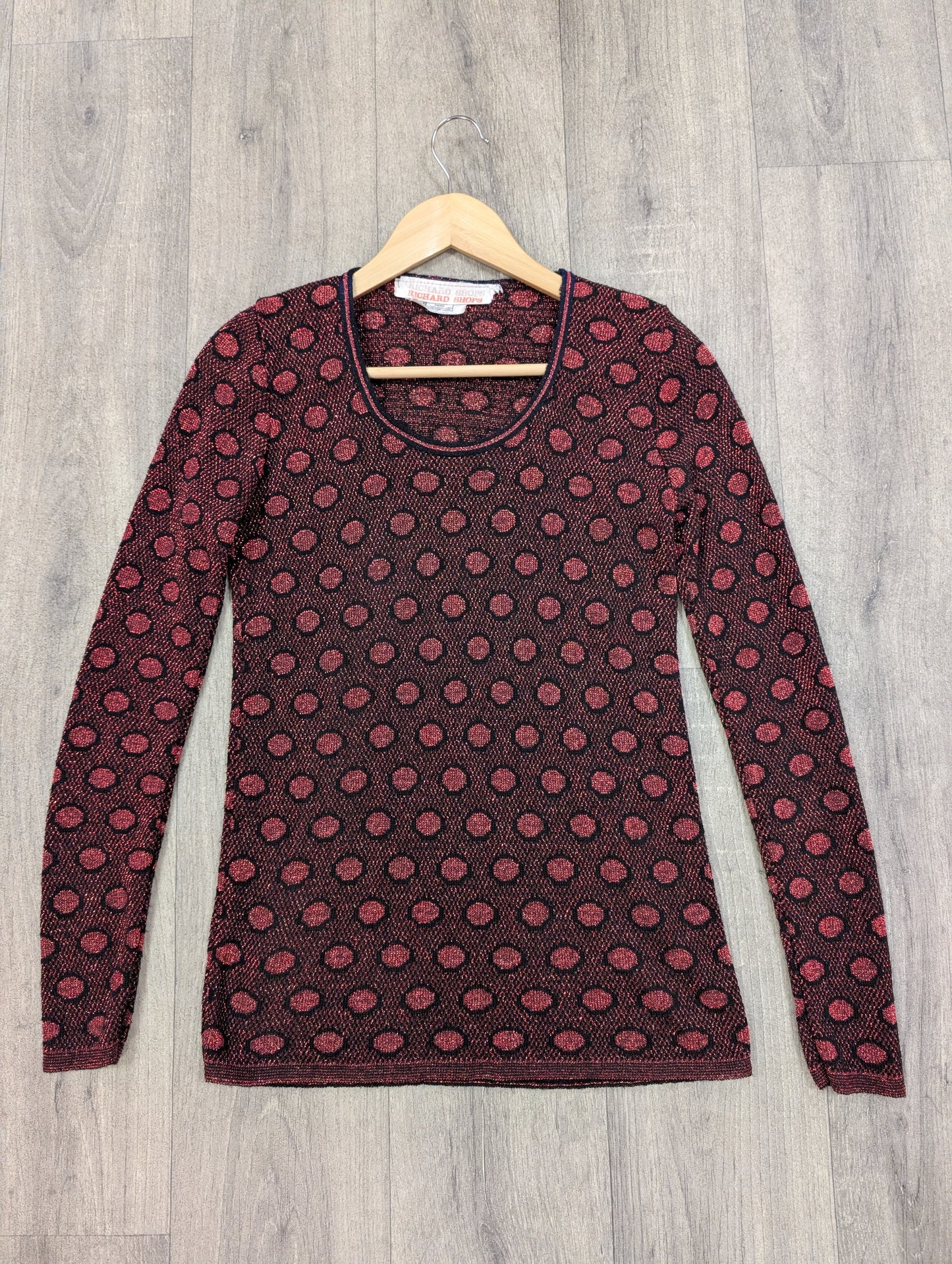 1970s Richard Shops lurex long sleeve t-shirt - S/M