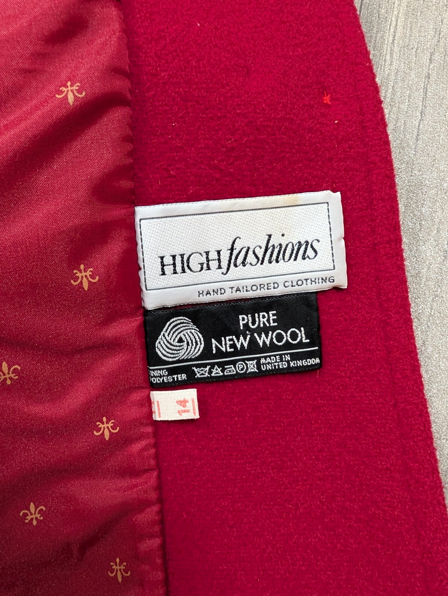 1980s red wool coat  - M