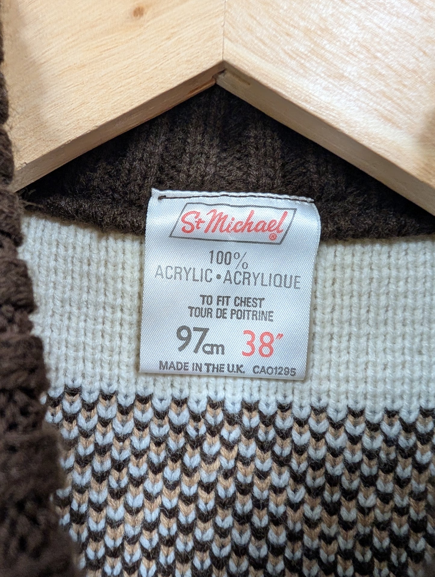 1970s St Michael acrylic zip up cardigan