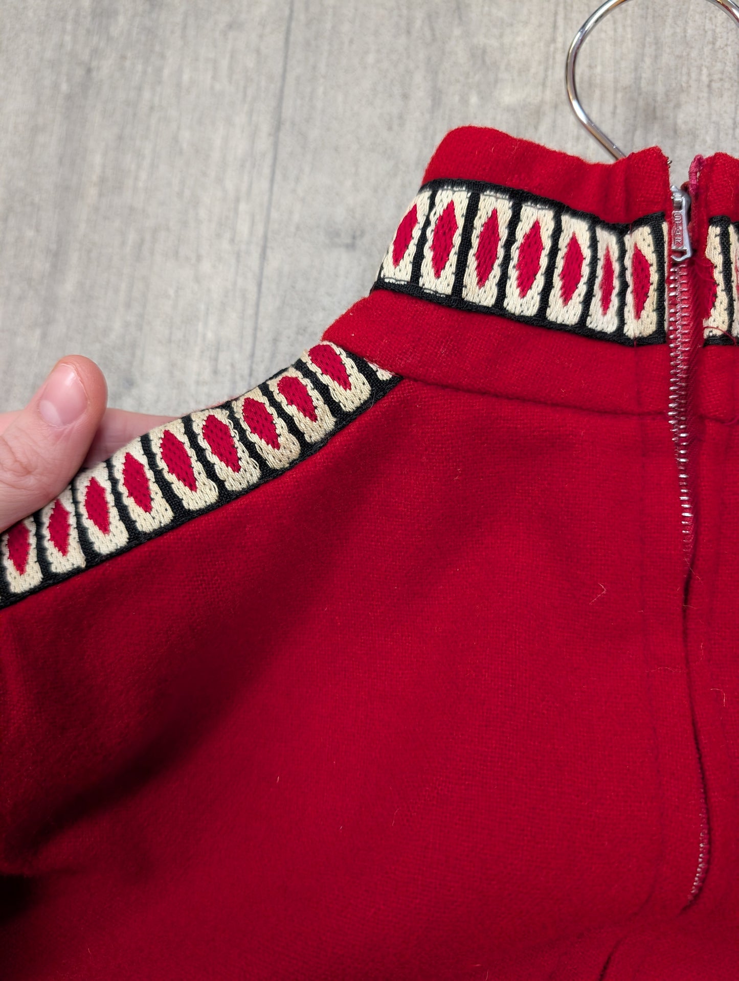 1960s Twiggy red wool mini dress - XS/S