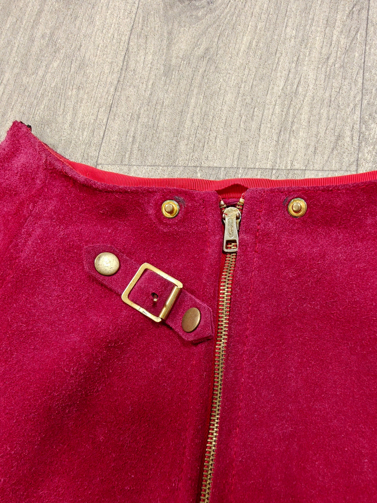 1960s suede mini skirt - 26" waist