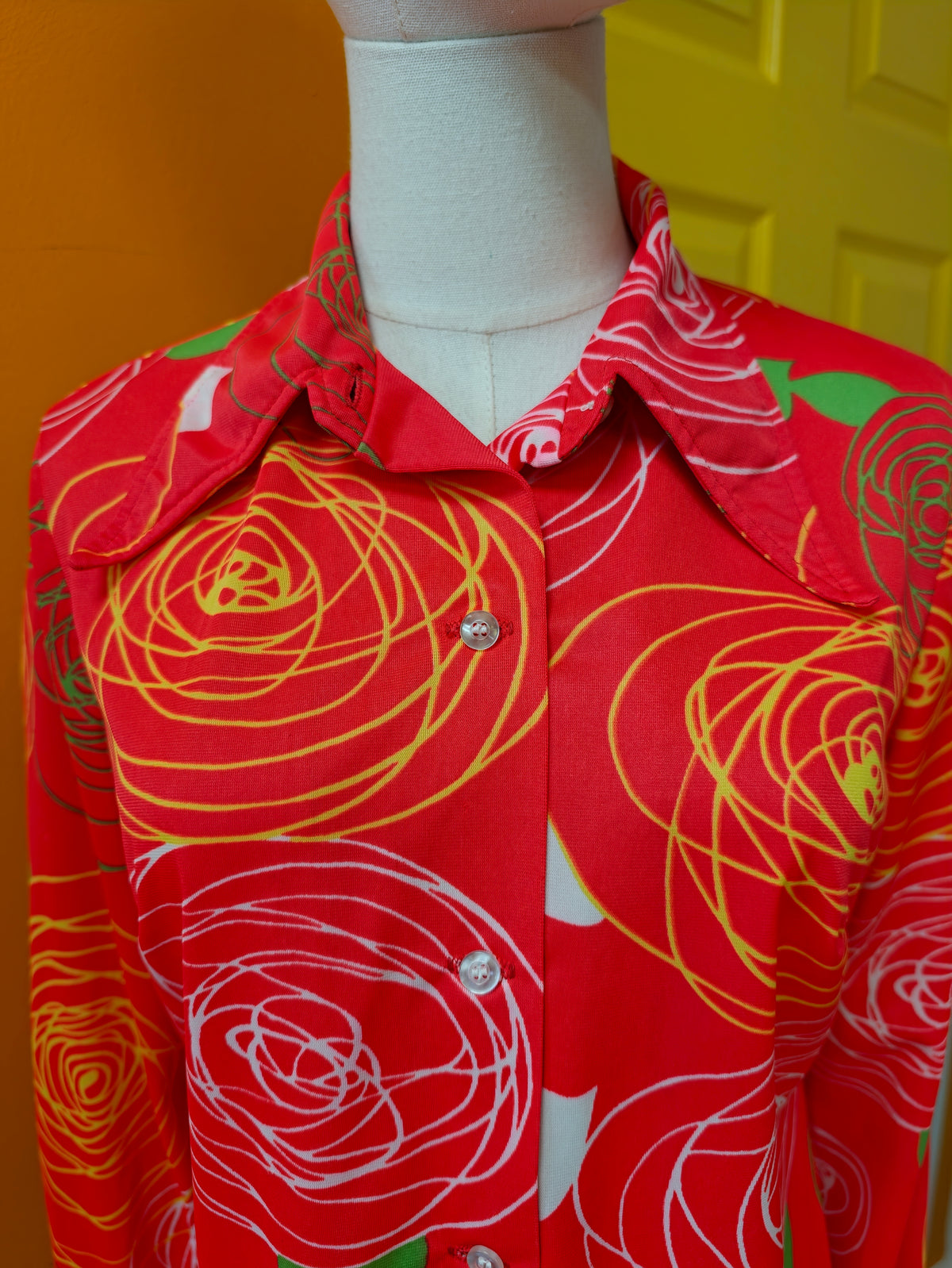 1970s Jantzen dagger collar shirt - M