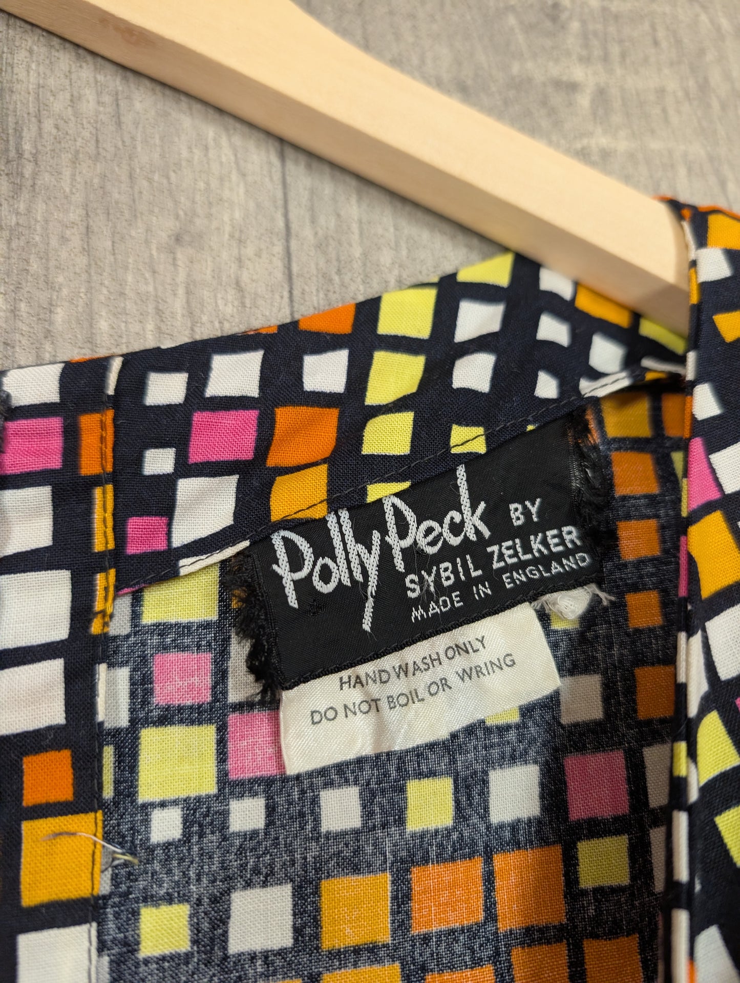 60s/70s Polly Peck psychedelic floral cotton dress - XS/S/6/8