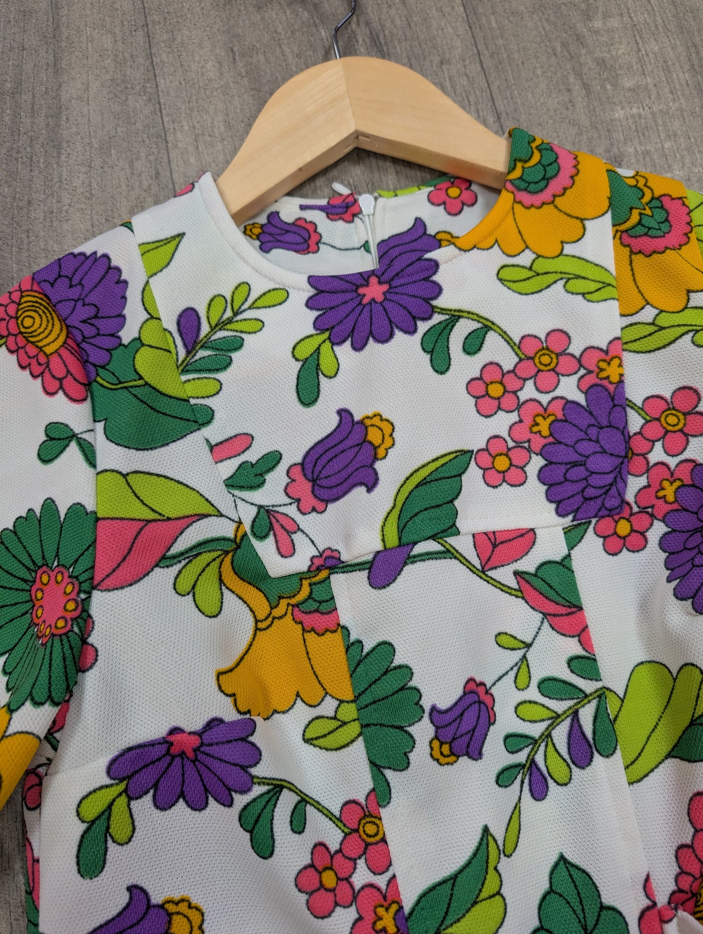 1960s floral mini dress - XS/6