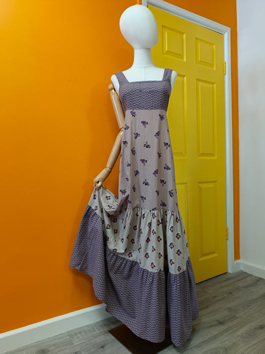 1970s Topshop floral cotton maxi dress - XS/6
