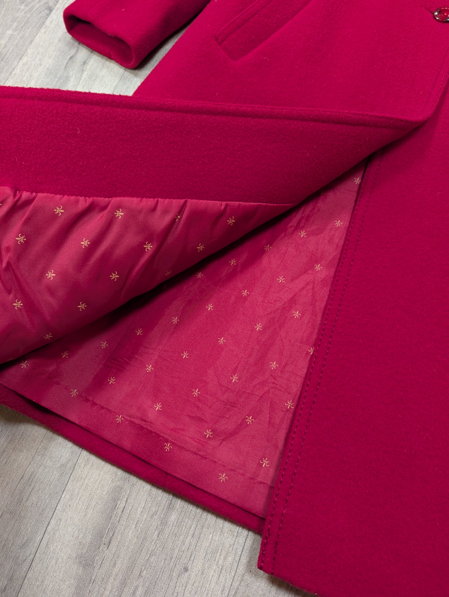 1980s red wool coat  - M