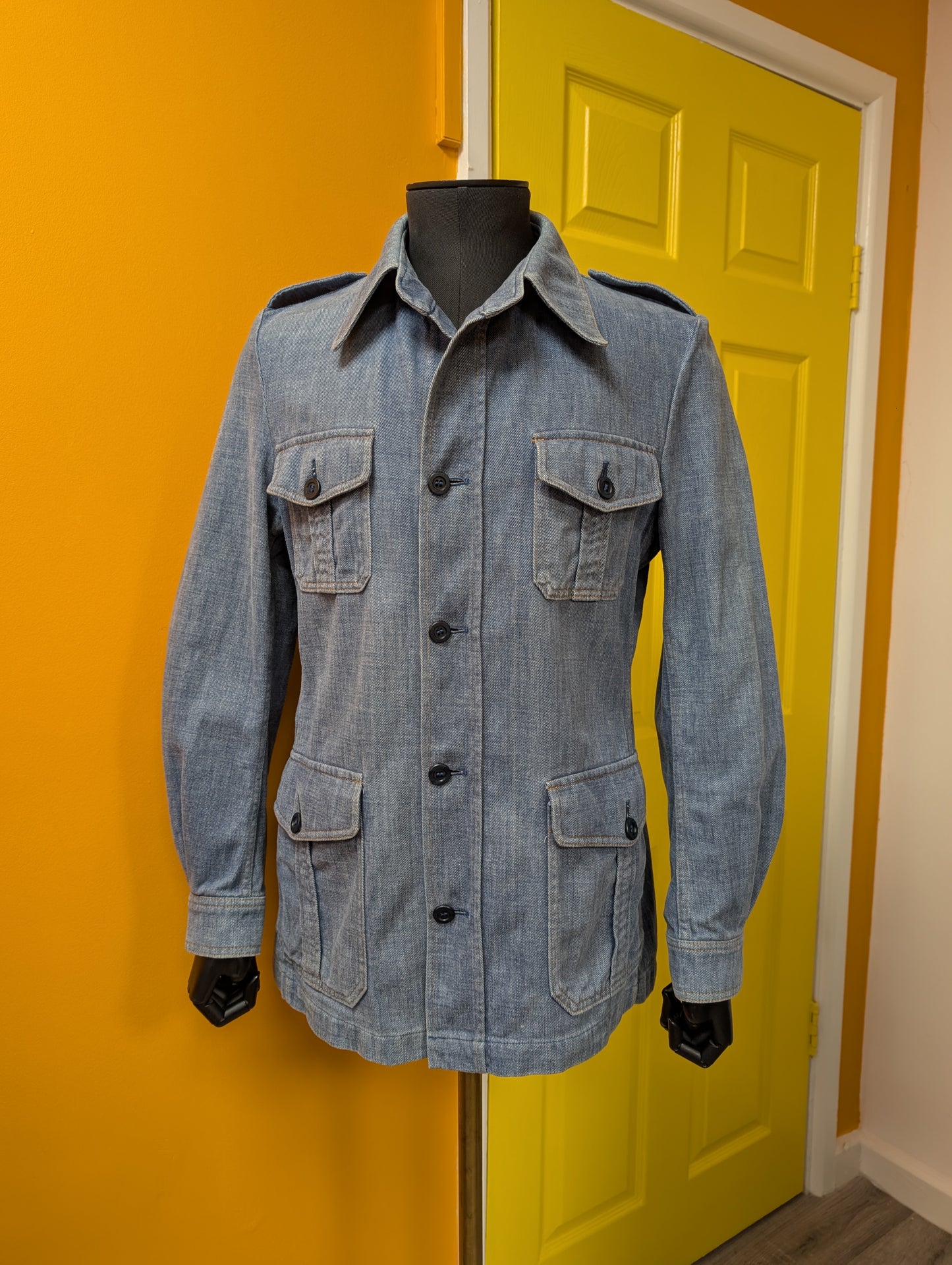1970s St Michael denim safari jacket