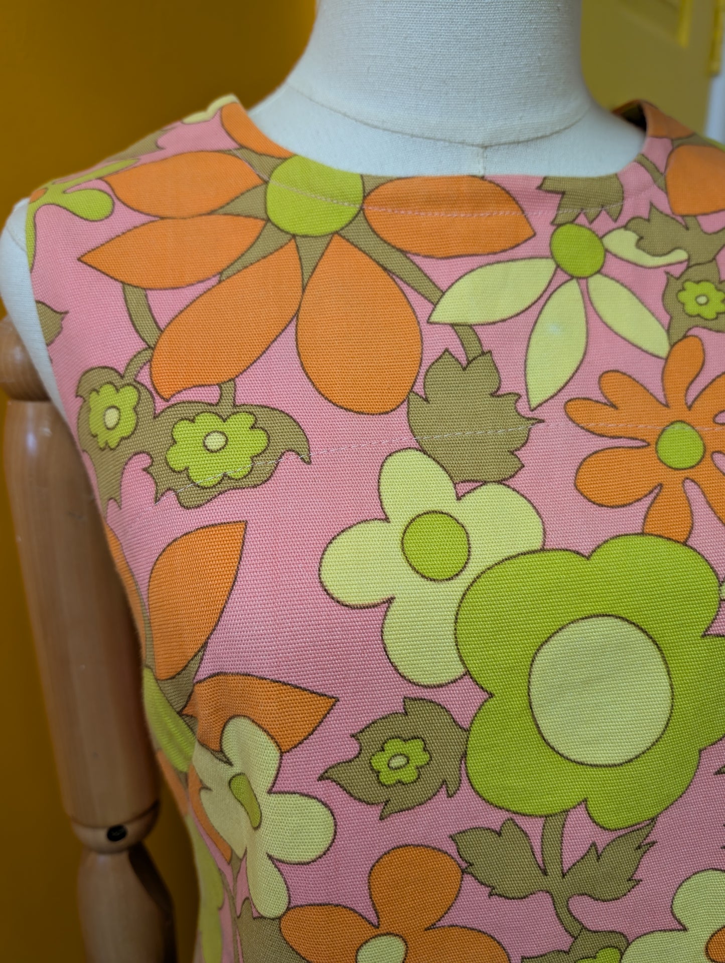 1960s St Michael flower power mini dress - S/M/10/12