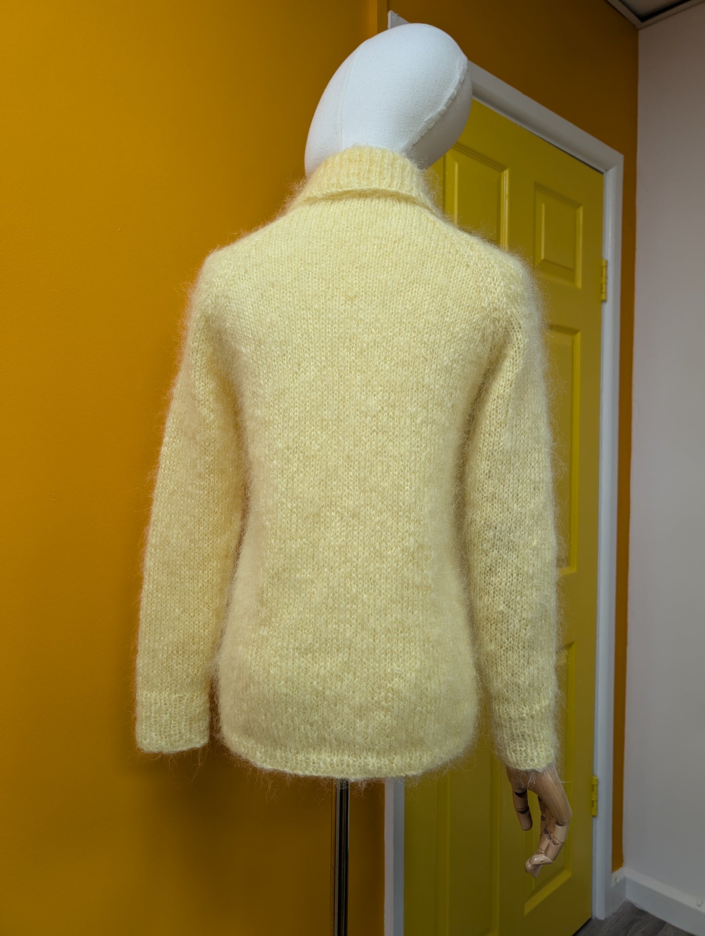 1960s yellow mohair cardigan - XS