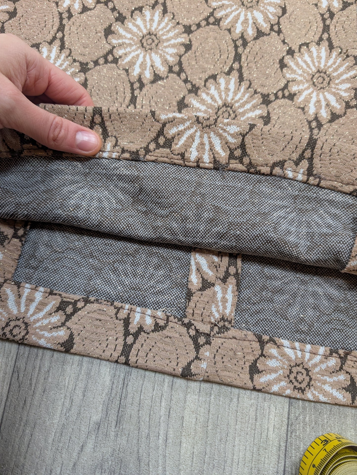 1960s gold crimplene dress - L/16