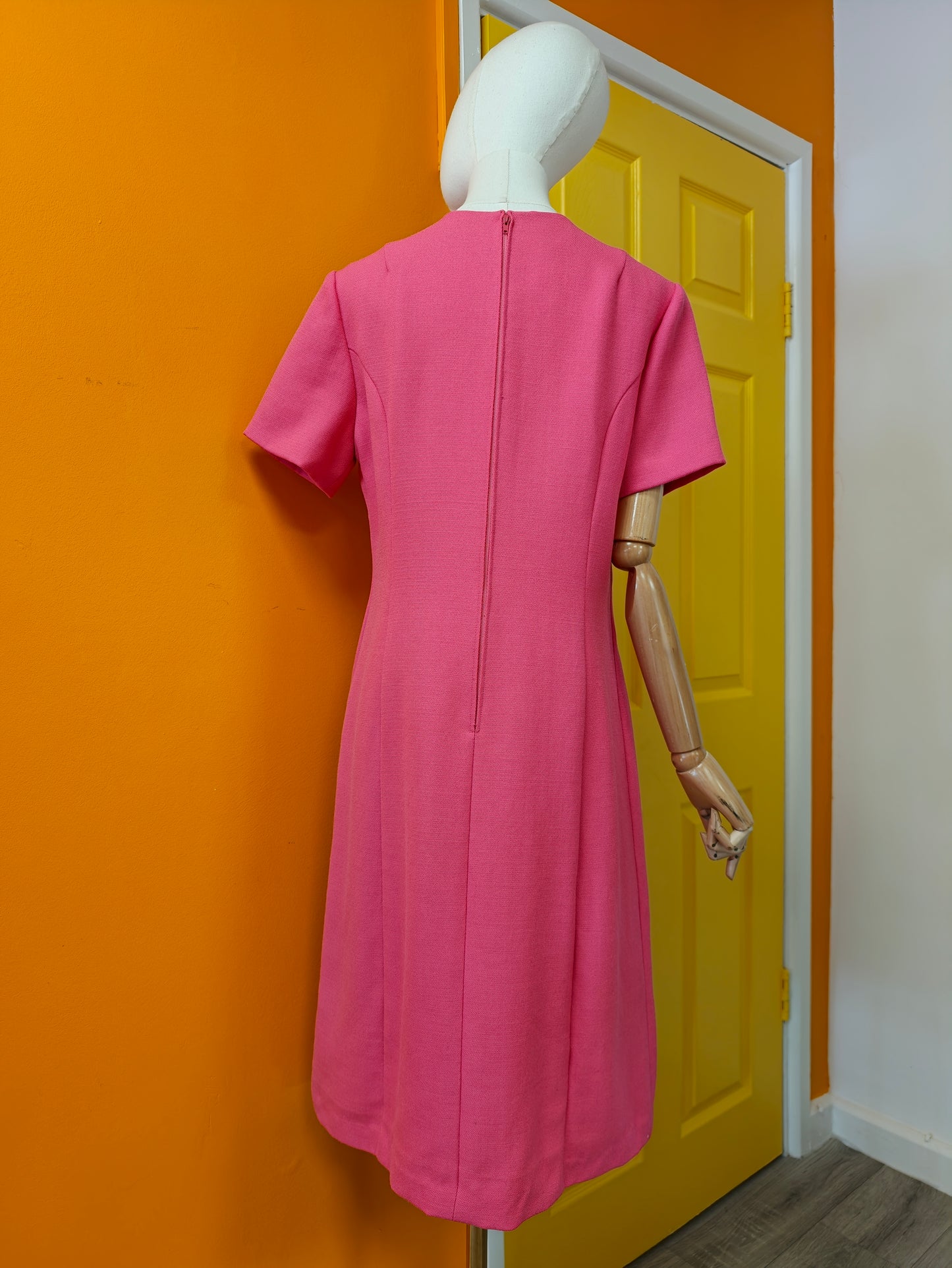 1960s Russell Stuart pink wool dress - M/L/14/16
