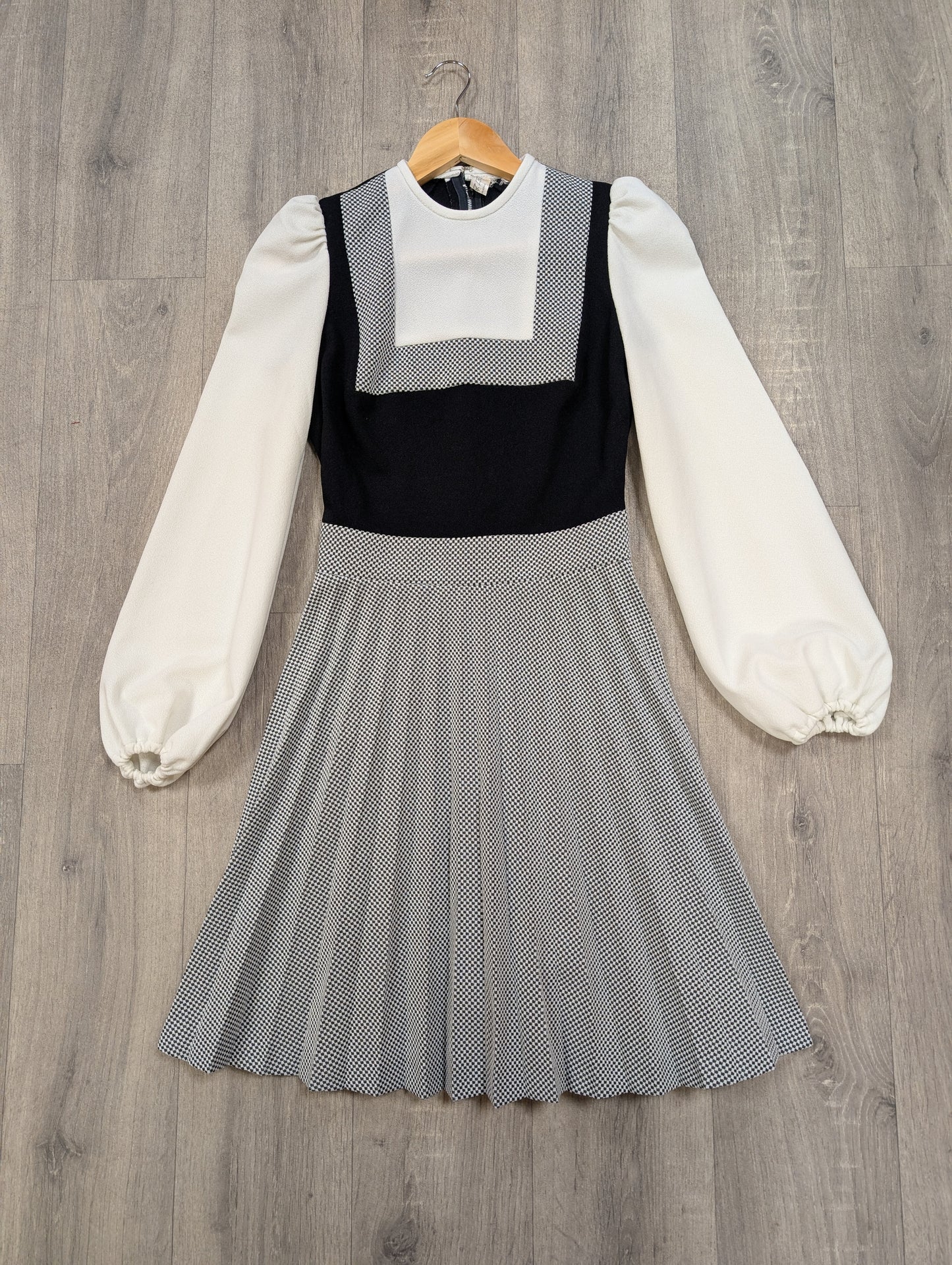 1970s Richard Shops black/white dress - XS/6/8