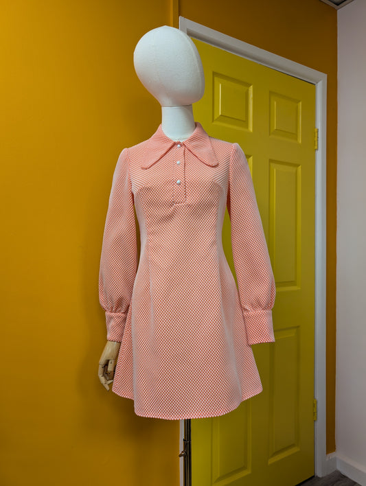 1960s beagle collar mini dress - S/8/10