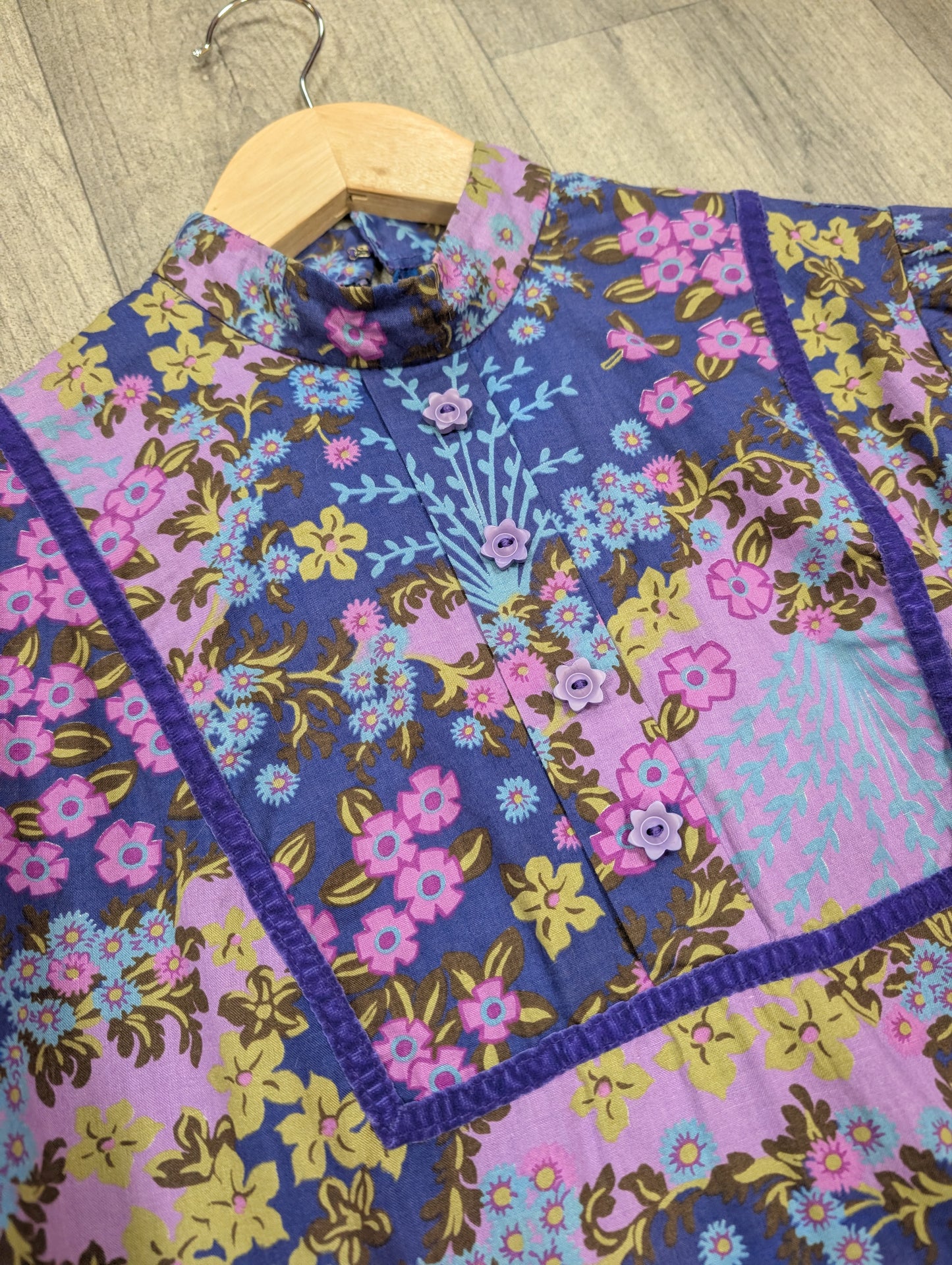 1970s psychedelic maxi dress - M/12