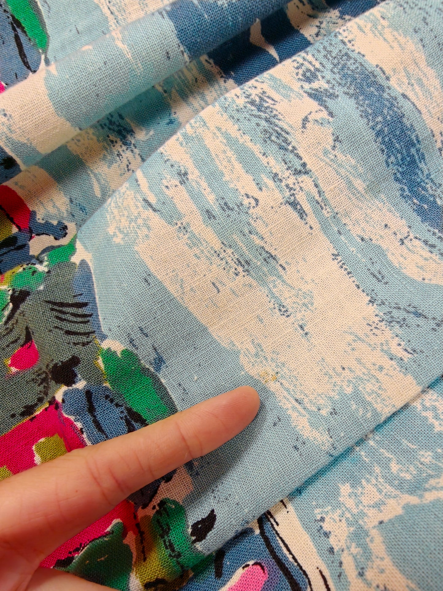 1950s Susan Barry novelty scenic print skirt