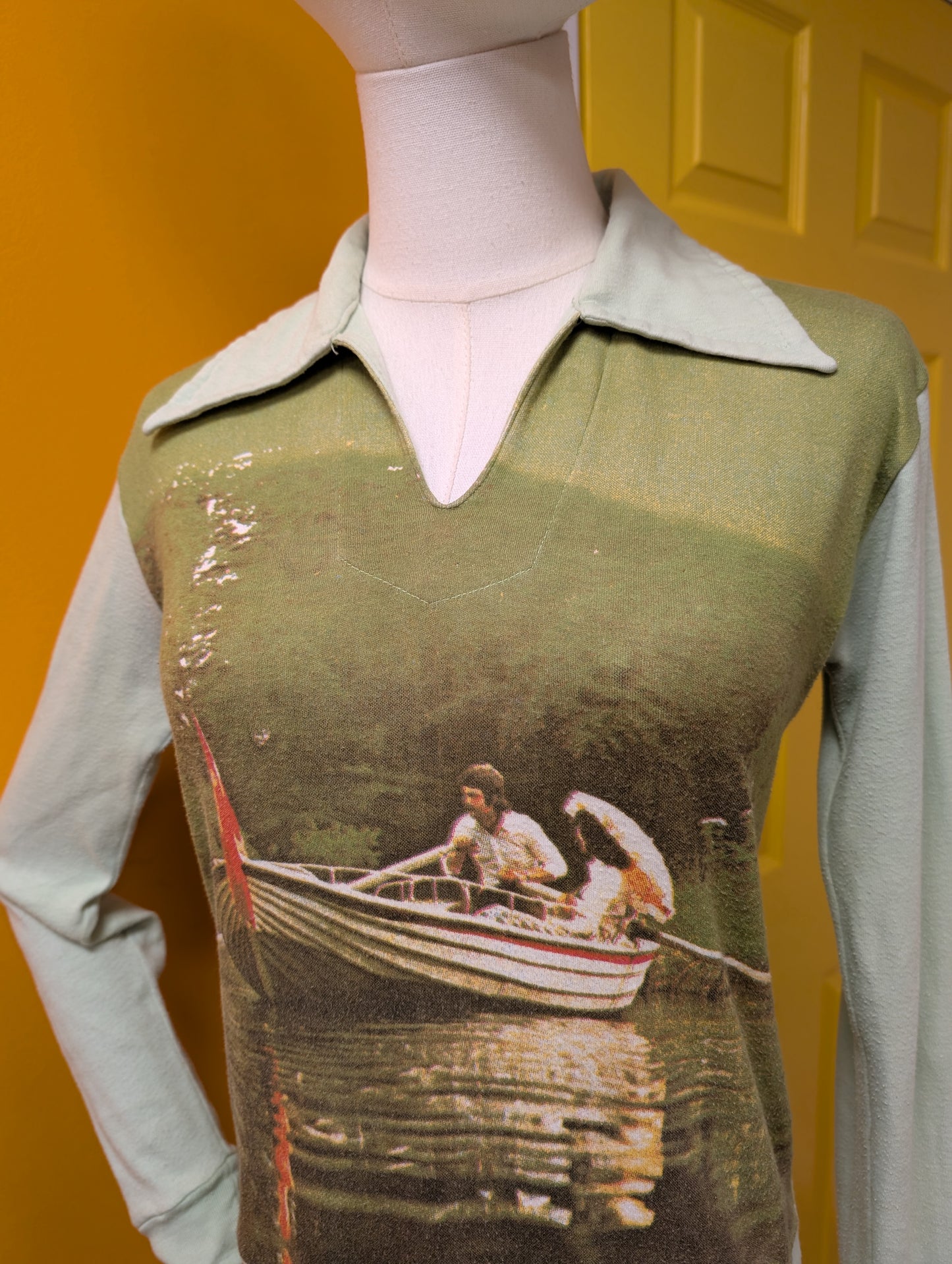 1970s novelty photo print cotton t-shirt