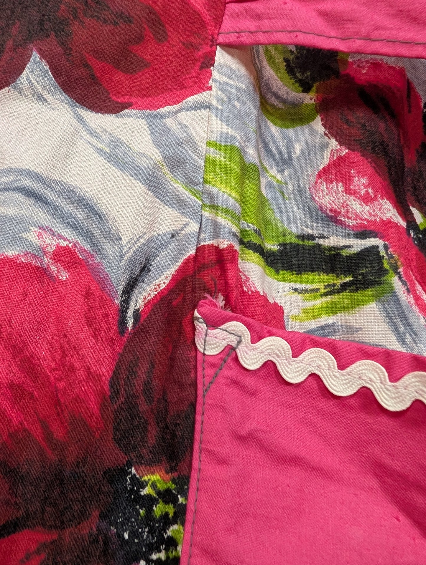 1960s floral cotton apron/overall - M