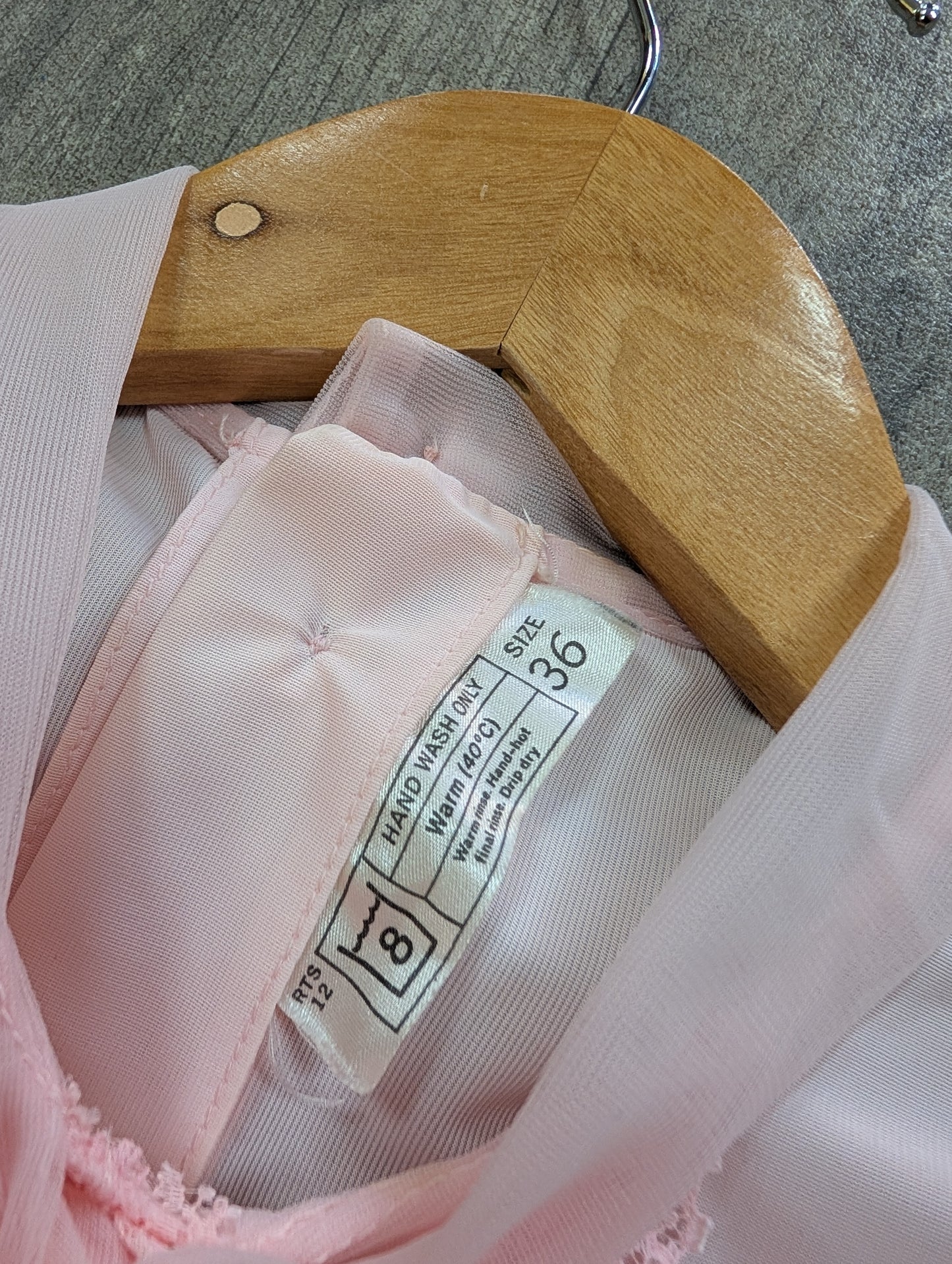 1960s pink nylon top - M/12/14