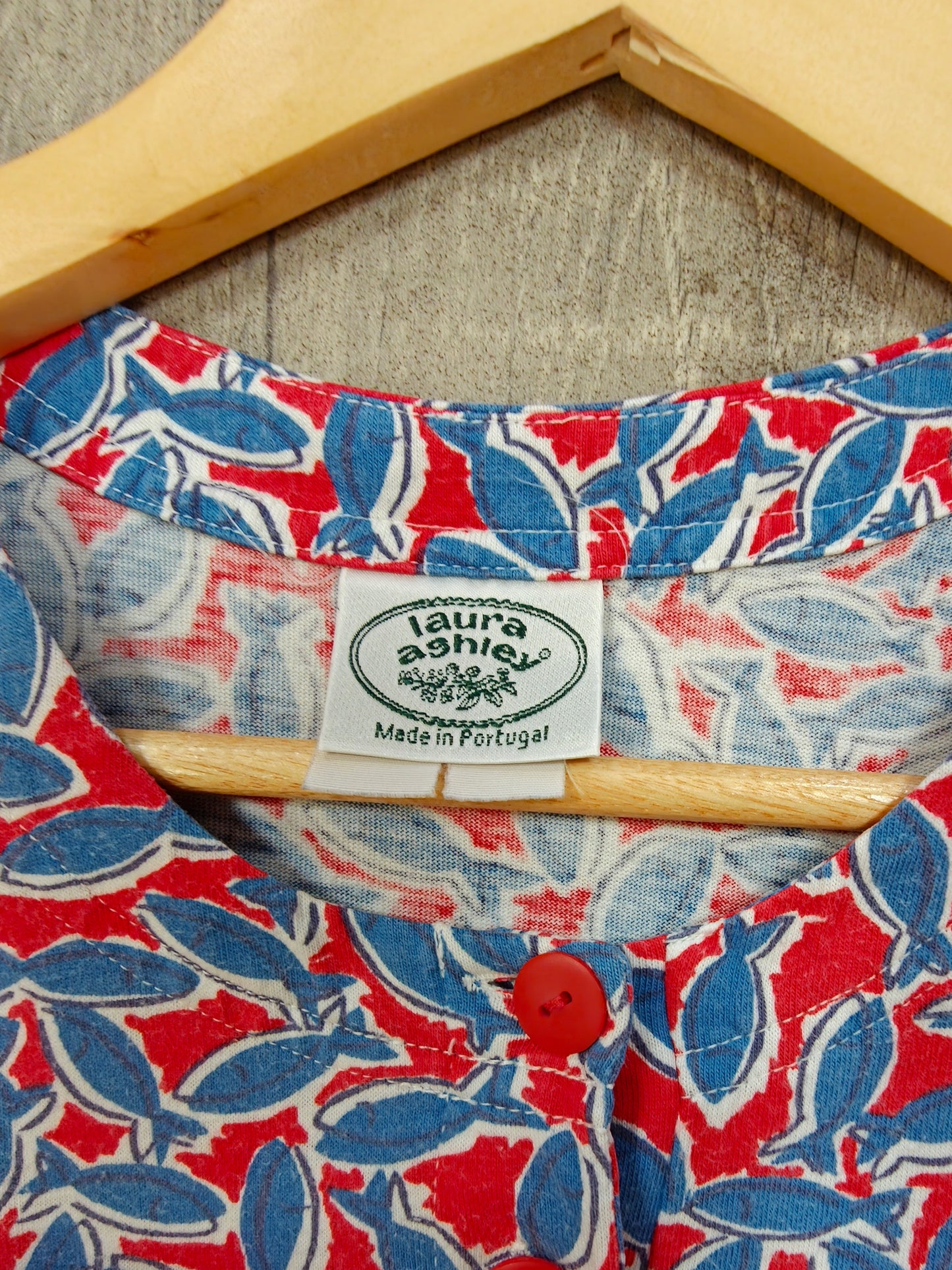 1990s Laura Ashley fish print cotton top - M