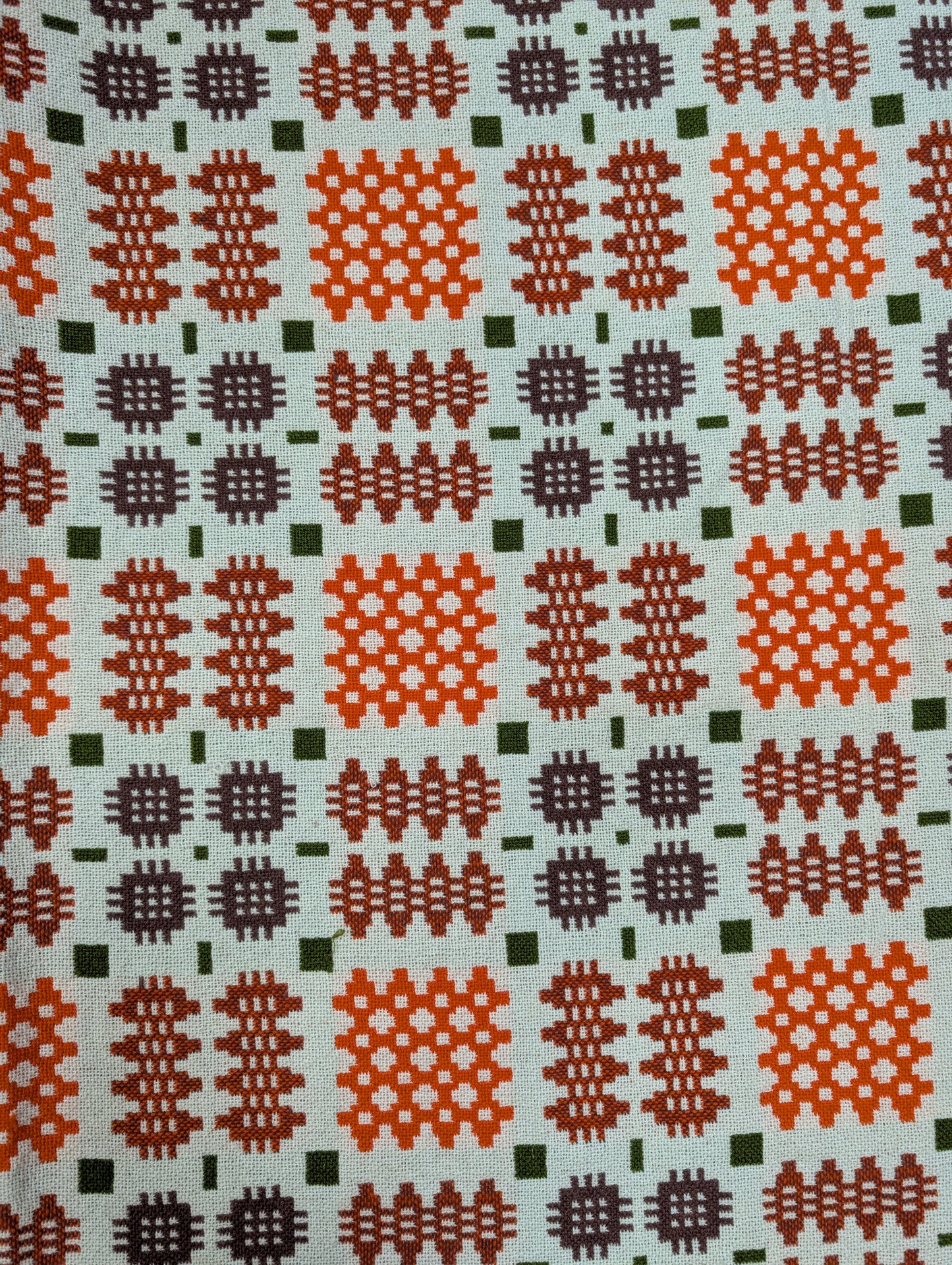 Gorgeous Derw Welsh tapestry wool fringed orange blanket