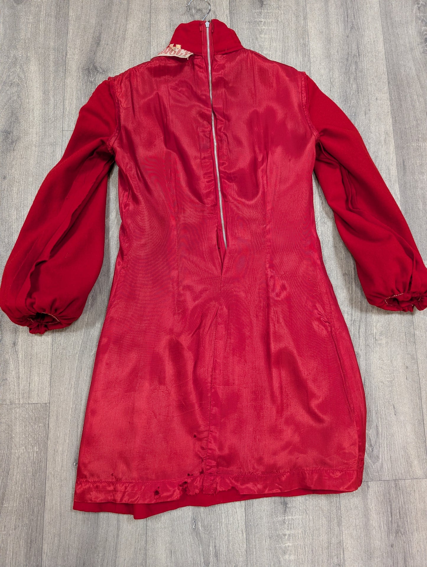 1960s Twiggy red wool mini dress - XS/S