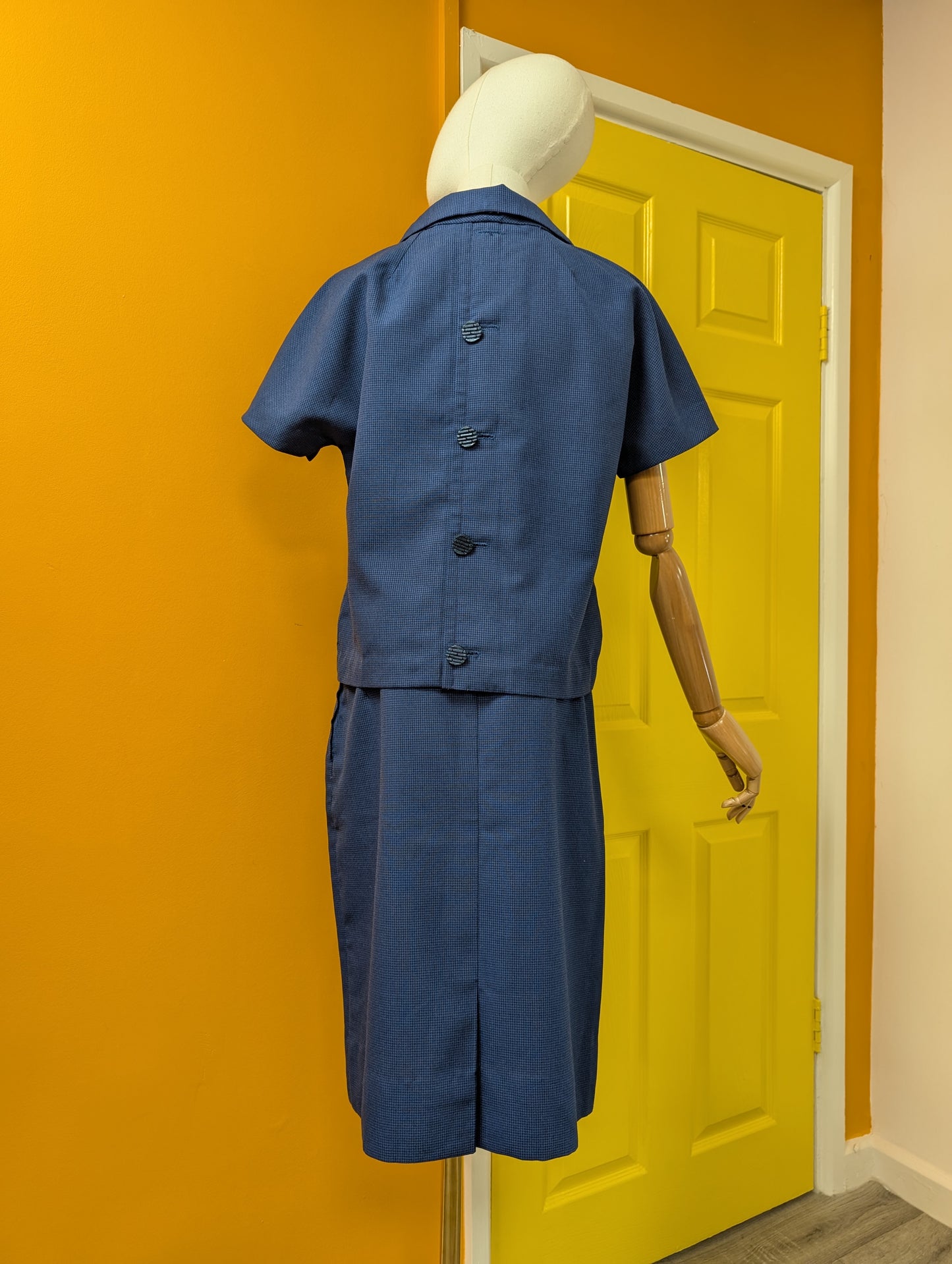 1960s blue check three piece suit - S/8