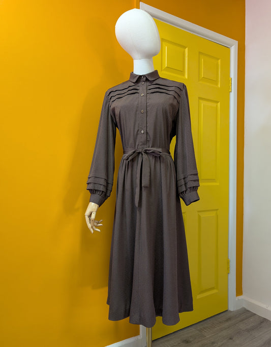 1970s Susan Small brown dress - M/12