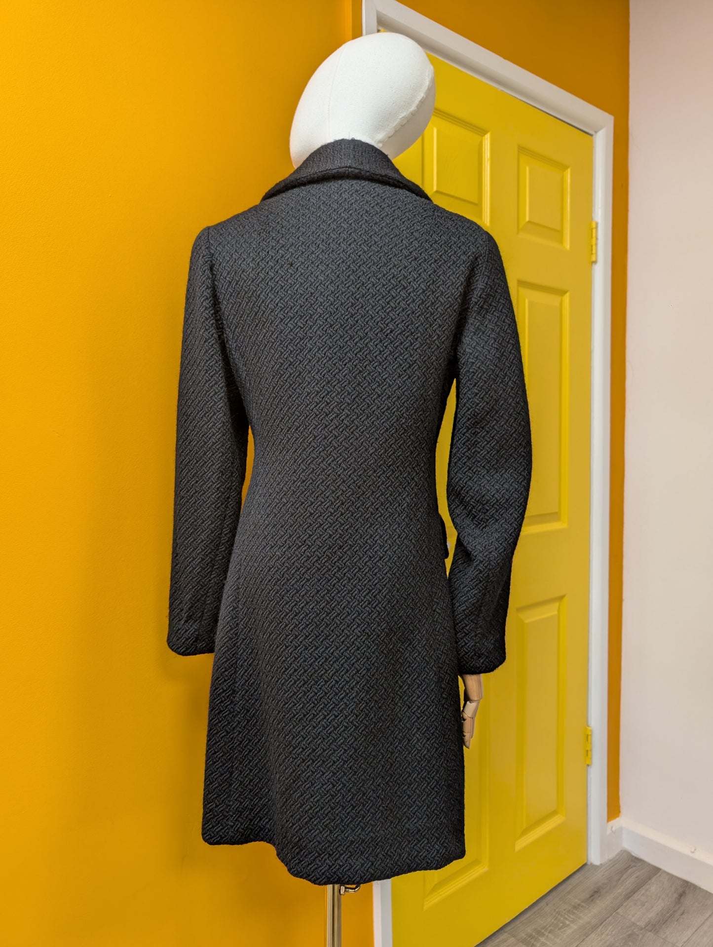 1960s black wool coat - S/M