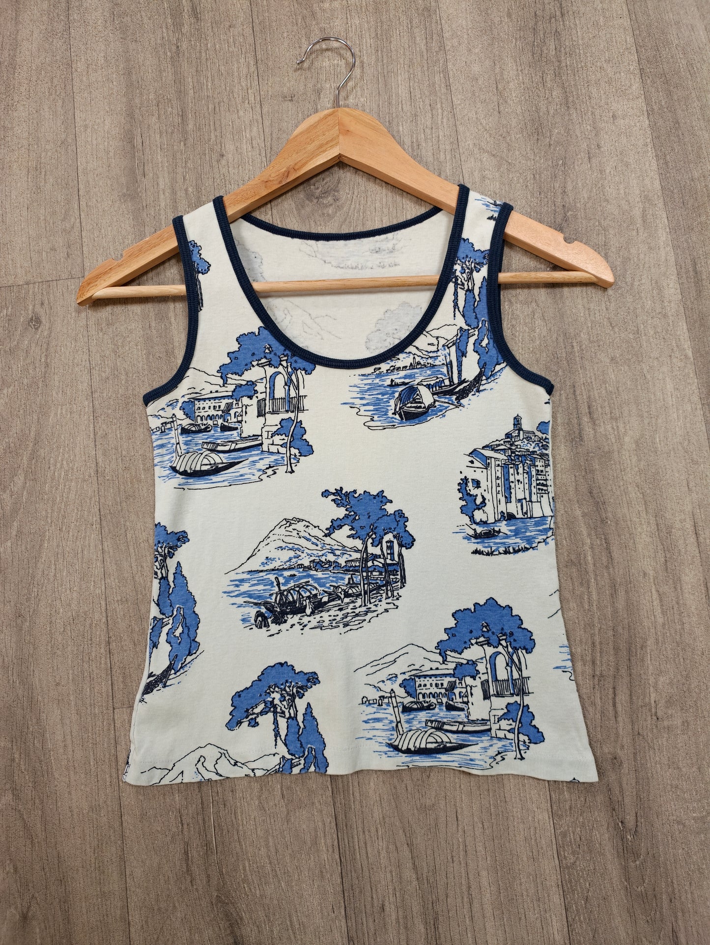 1970s St Michael novelty print cotton vest top - XS