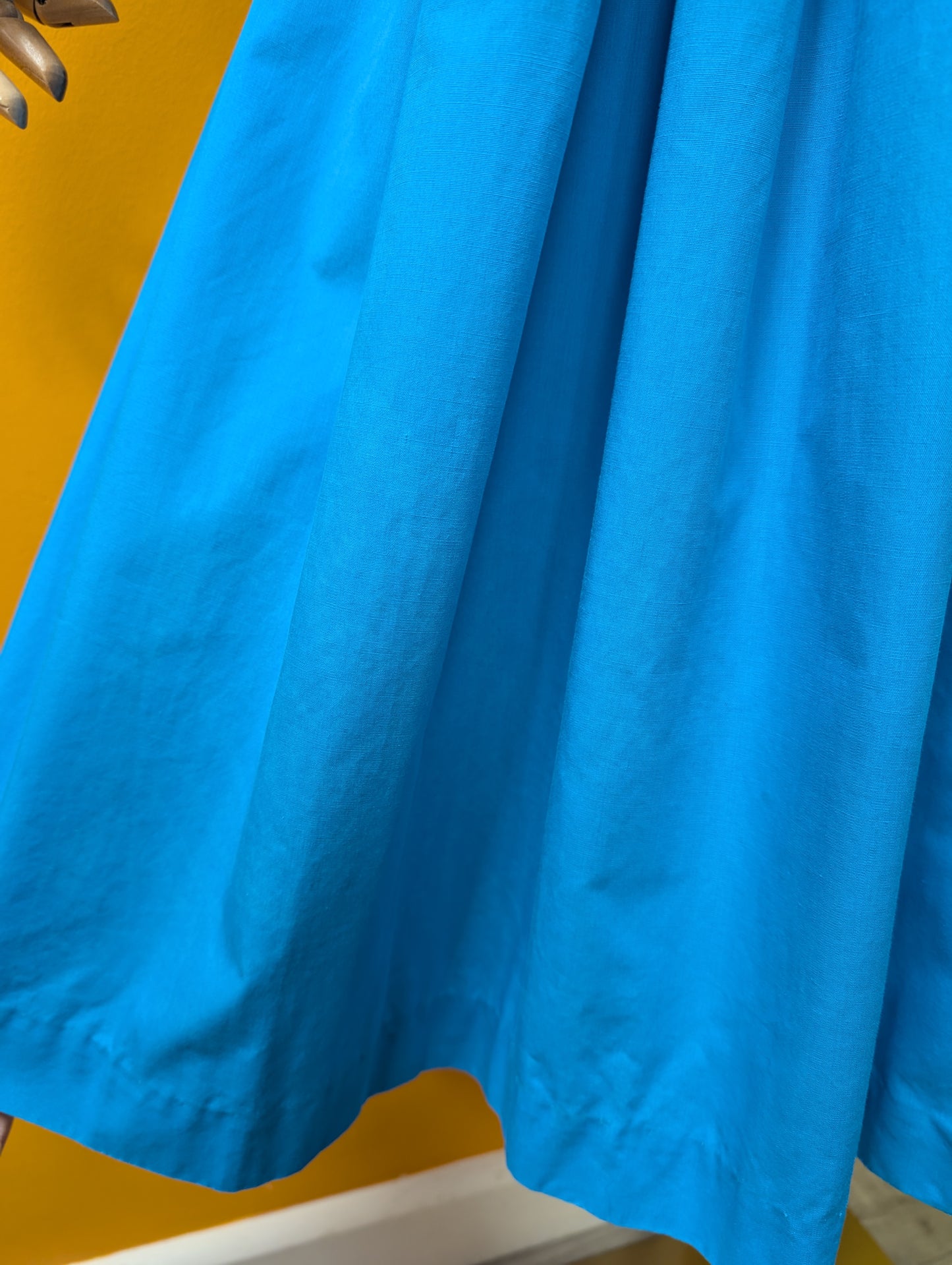 1950s The Lady by Harrimonde blue cotton dress and belt - 38"B, 29"W