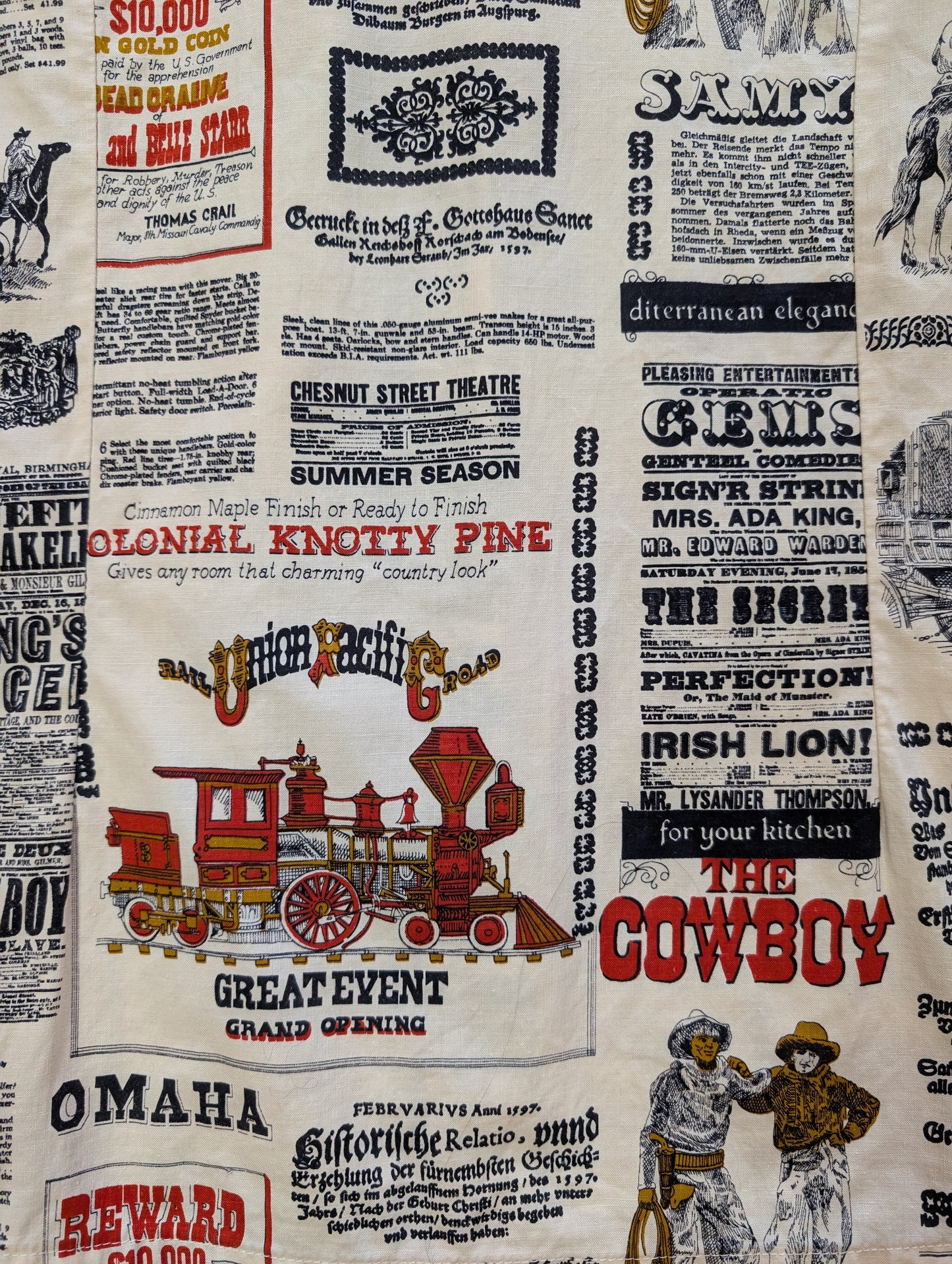 1970s St Michael novelty newspaper print dagger collar shirt