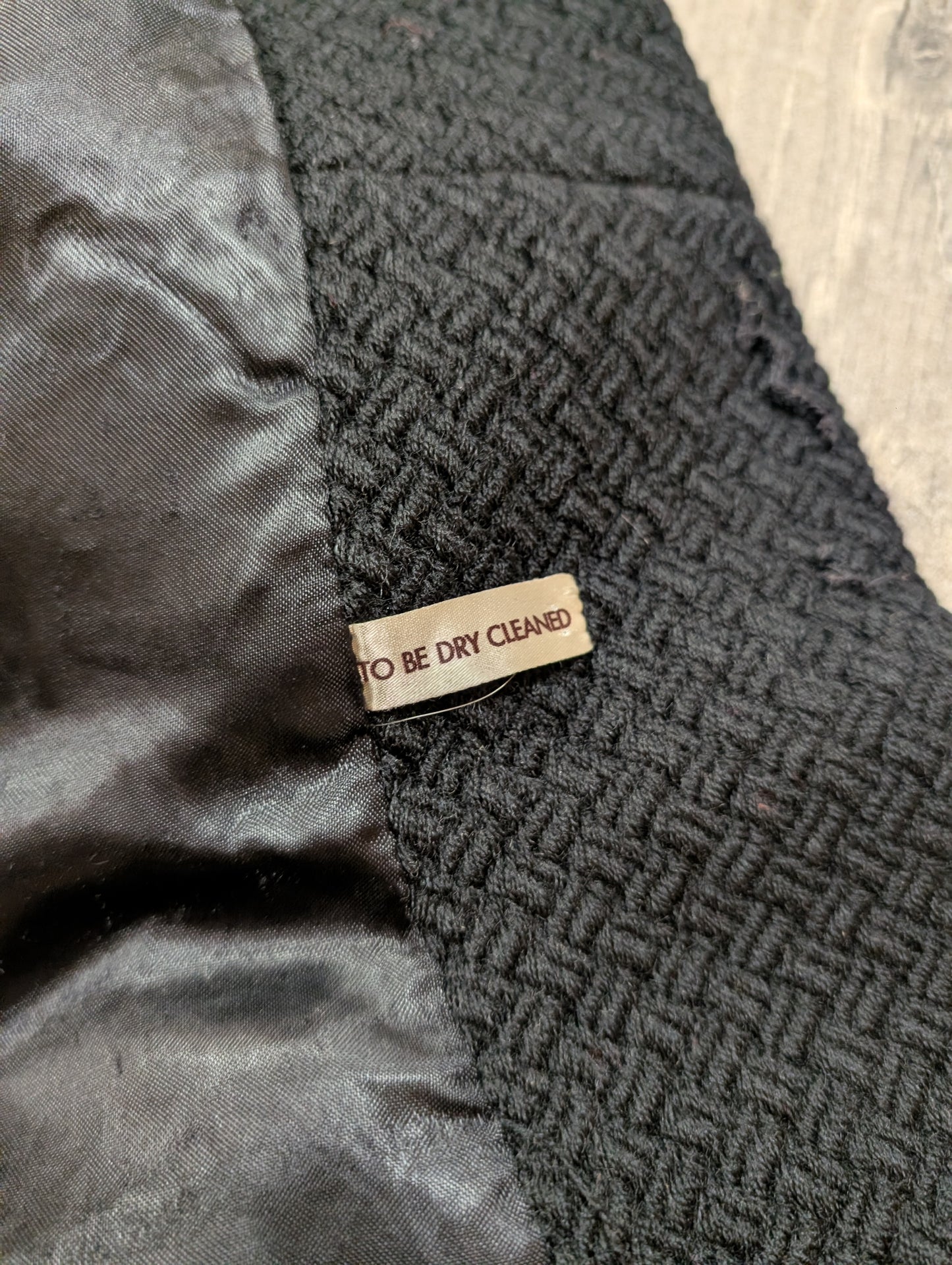 1960s black wool coat - S/M